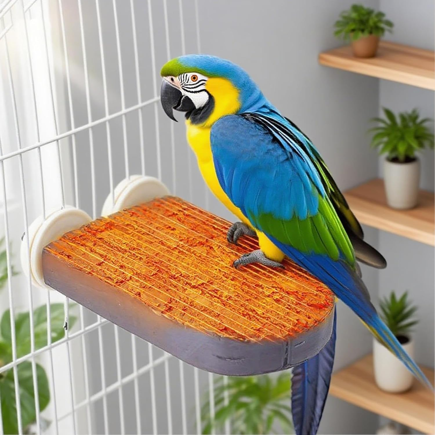 Bird Perch | Heated Bird Perch Stand Warm Stone - Warmer Habitat Stand Pet Supplies for Small Animal Parakeet Hedgehog Hamster Ferret Landscaping Decor image number 2