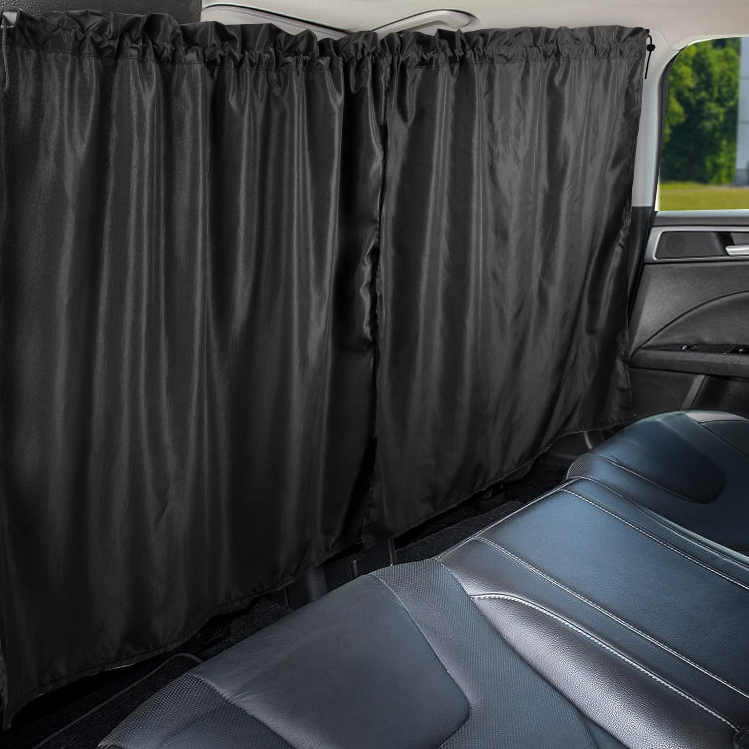 PAMASE Set of 5 Car Privacy Curtains - 4 Magnetic Side Window & 1 Rear Seat Divider Curtain with Storage Bag, Sun Baby Shades Screen Covers for Sedan SUV Camping Travel Nap Sleeping, Black