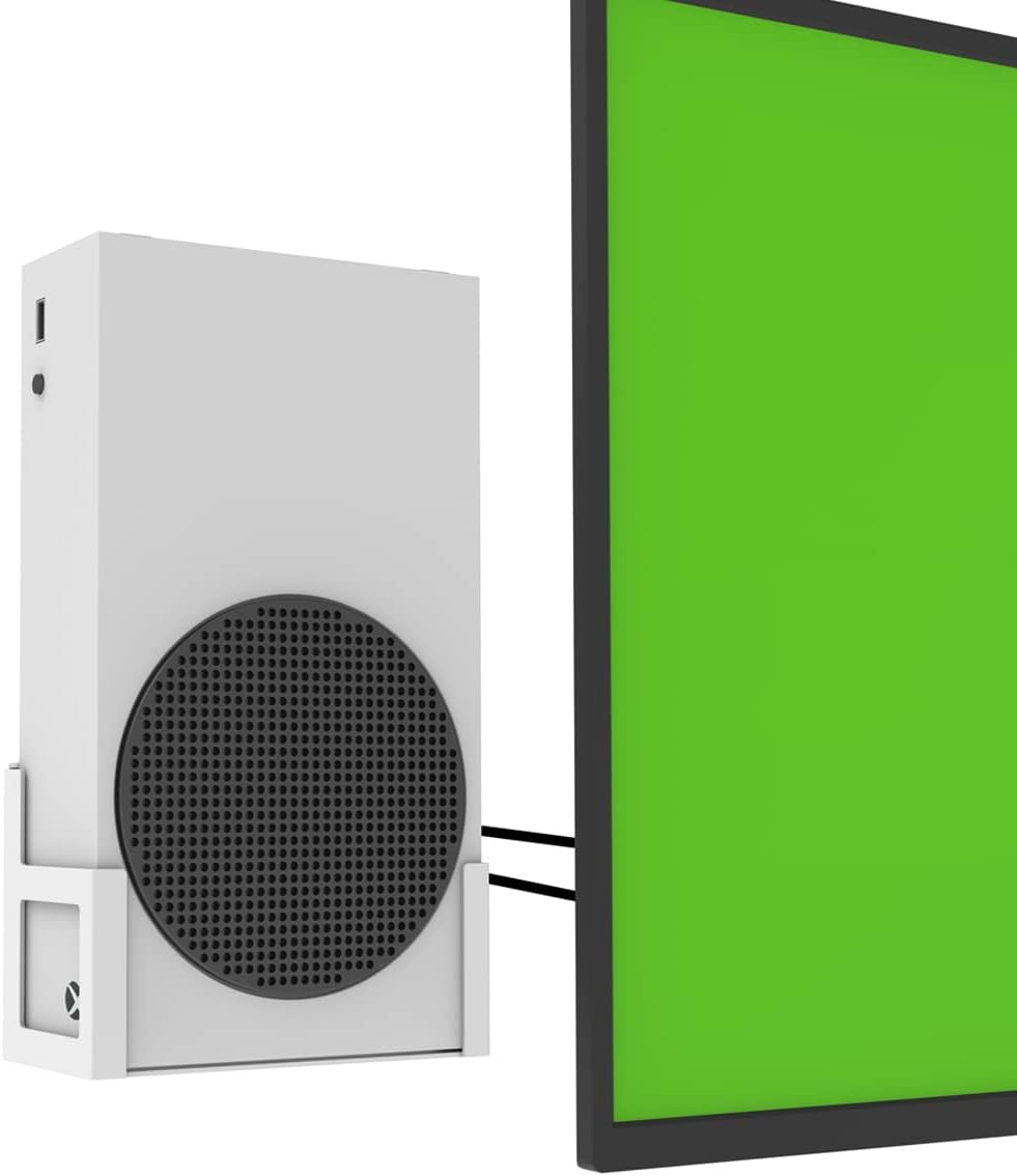 Monzlteck Wall Mount Holer for Xbox Series S,All Metal Vertical Hanging on Wall with Power Botton Left/Right,Wall Shelf Bracket for XSS image number 4