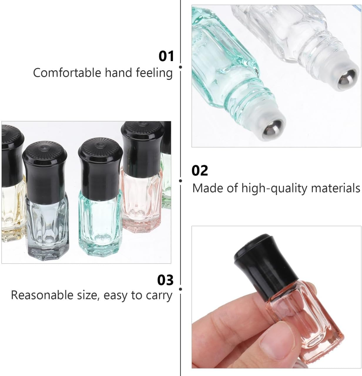 SOESFOUFU Multipurpose Liquid Roller Bottles 8 Pack 3Ml Travel Sub Bottles Portable Refillable Containers for Essential Oil Perfume Dispenser image number 5