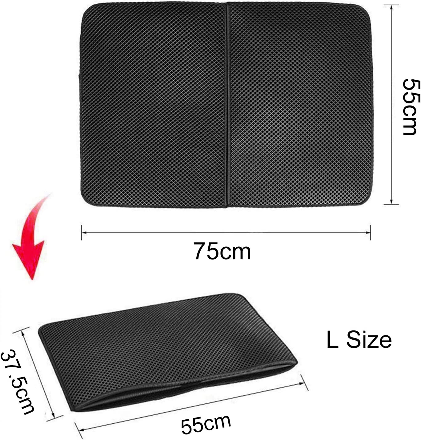 Waterproof Double-Layer Cat Litter Mat Trapper Foldable Pad Pet Rug Home 75 X 55Cm image number 1