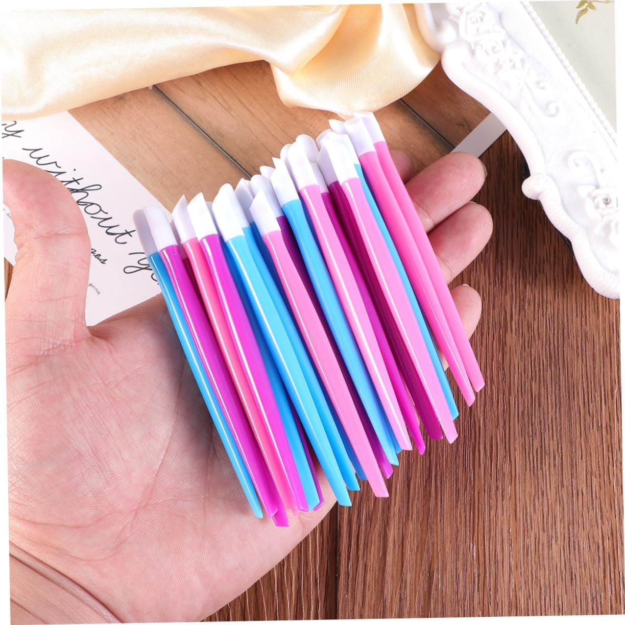 PENIKOKO 30Pcs Dual End Nail Pusher Pumice Stick Nail Care Tools Cleaners Exfoliating Scrub For image number 1