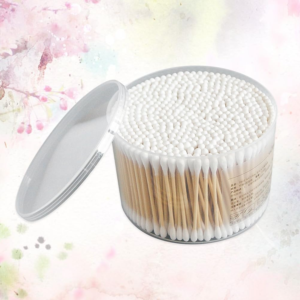 FOMIYES 2 Boxes 500Pcs Cotton Stick Sanitary Cotton Swab Eyeshadow Cotton Swab Cotton Swabs Cotton Swab Case Skin Swab Makeup Cotton Double-Head Sticks Care Cotton Swab image number 5