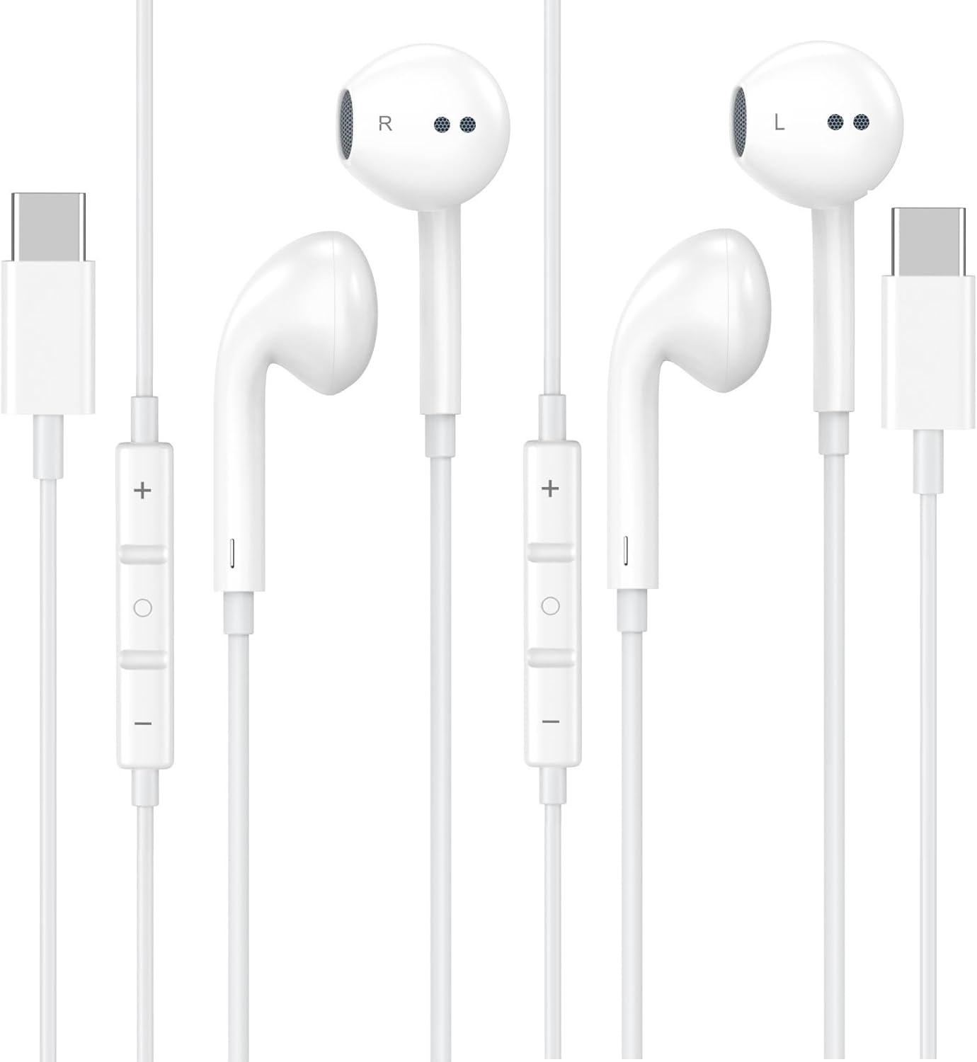 2 Pack USB C Wired Earbuds Ear Buds for Iphone 17 16 Pro Max 16E 16 plus 16Pro 15 Pro Max 15 plus 15Pro 15 USBC In-Ear Headphones Wired Type C Iphone 16 Earbud Earphones Headsets with Microphone image number 6