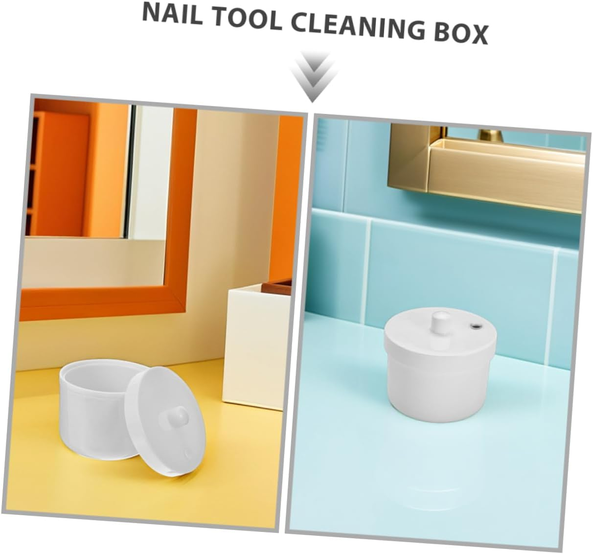 Beavorty 3Pcs Nail Tools Soaking Box with Detachable Cleaning Case for Manicure Accessories Fast Soaking Nail Cleaner Container Organizer for Travel and Workstations image number 2