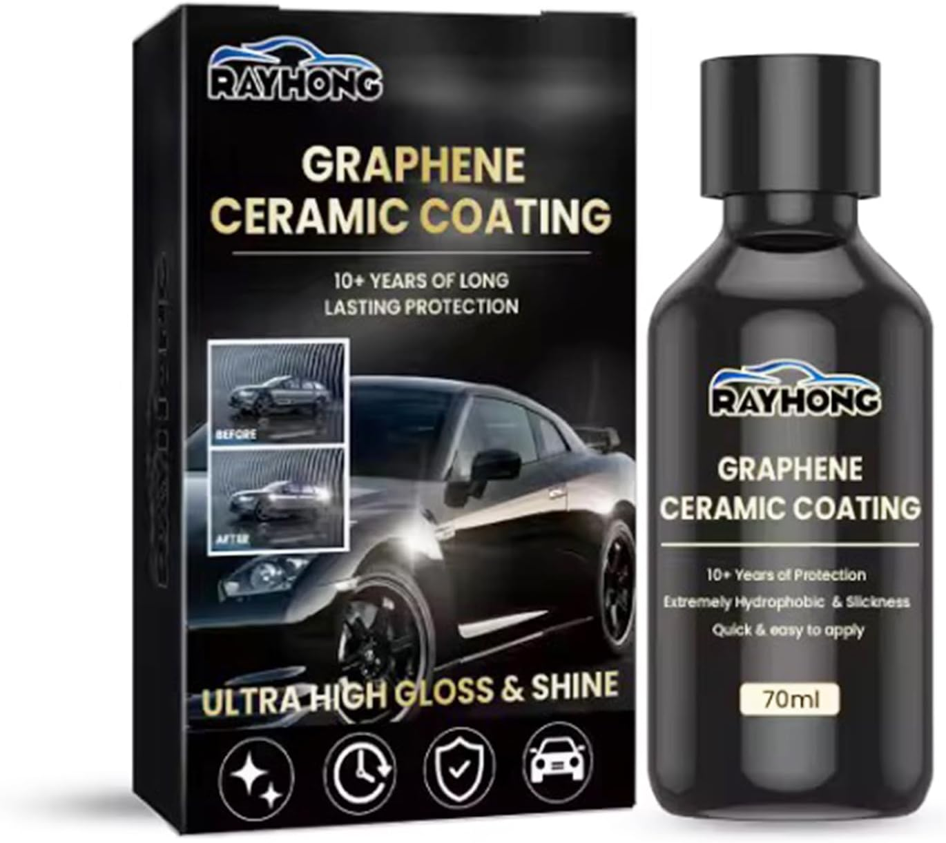 Graphene Ceramic Coating for Cars,Features Super Hydrophobic Crystal Waterproof Function, Auto Coating & Paint Care, Long-Lasting Vehicle Exterior Protection-2 image number 6