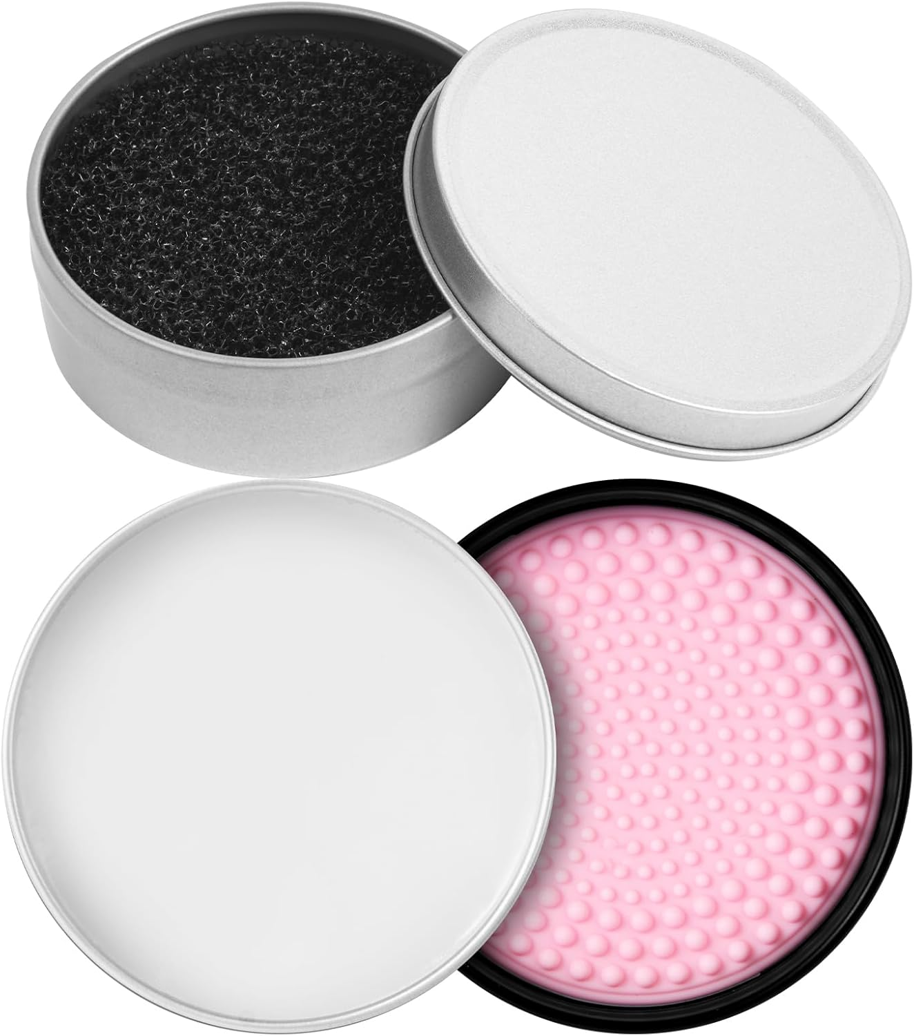 AOOWU Makeup Brush Clean Set, Brush Cleansing Balm with Deep Cleansing Pad, Solid Soap Cleanser, Easy to Clean Blenders Brushes Shampoo, Removes Shadow Color Cosmetic Colors for Daily Use Travel Set