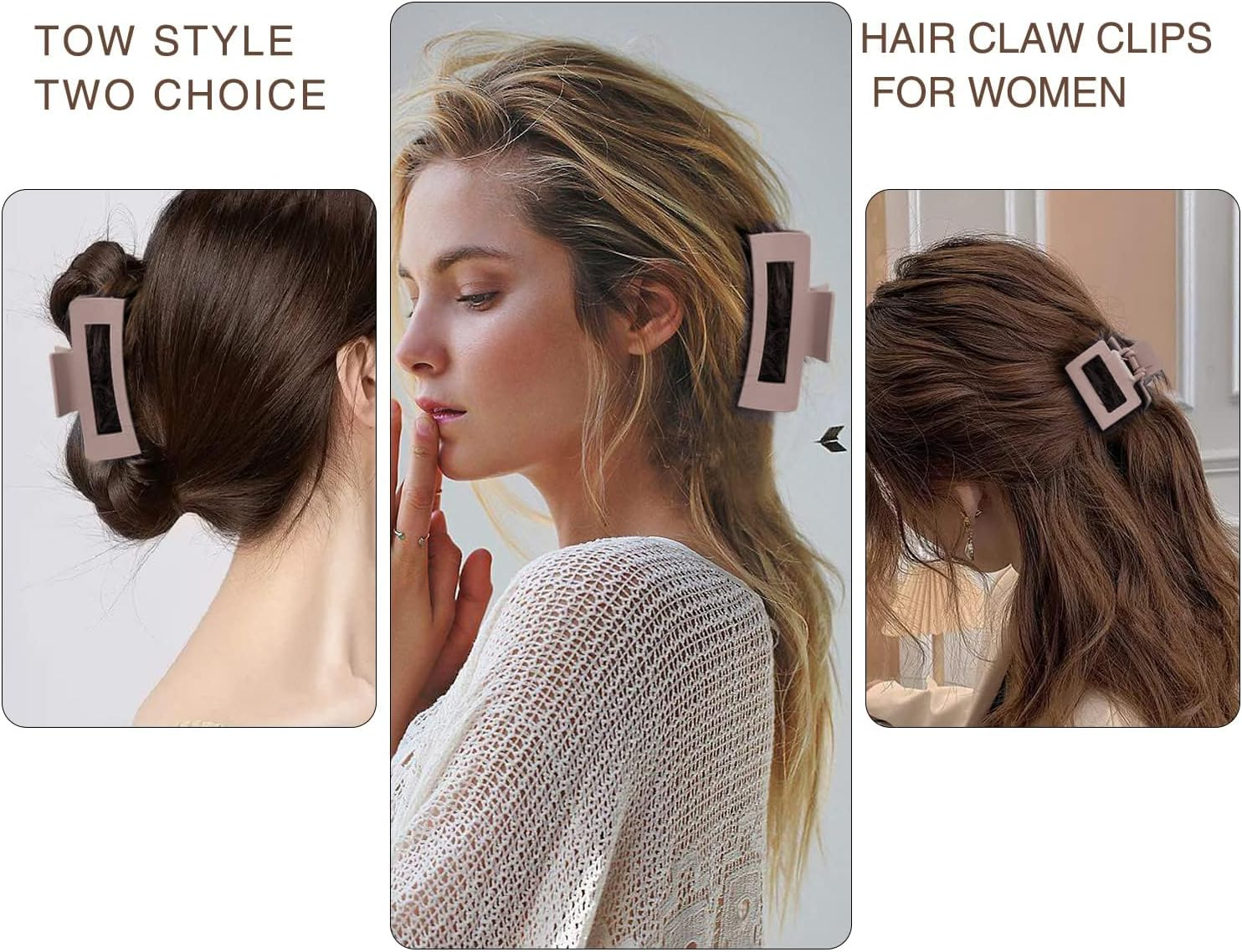 Pack of 8 Large Hair Clips, Non-Slip Large Hair Clips for Women Girls Hair Jaw Clips for Thick Hair Thin Hair Clip Claw Clip image number 1