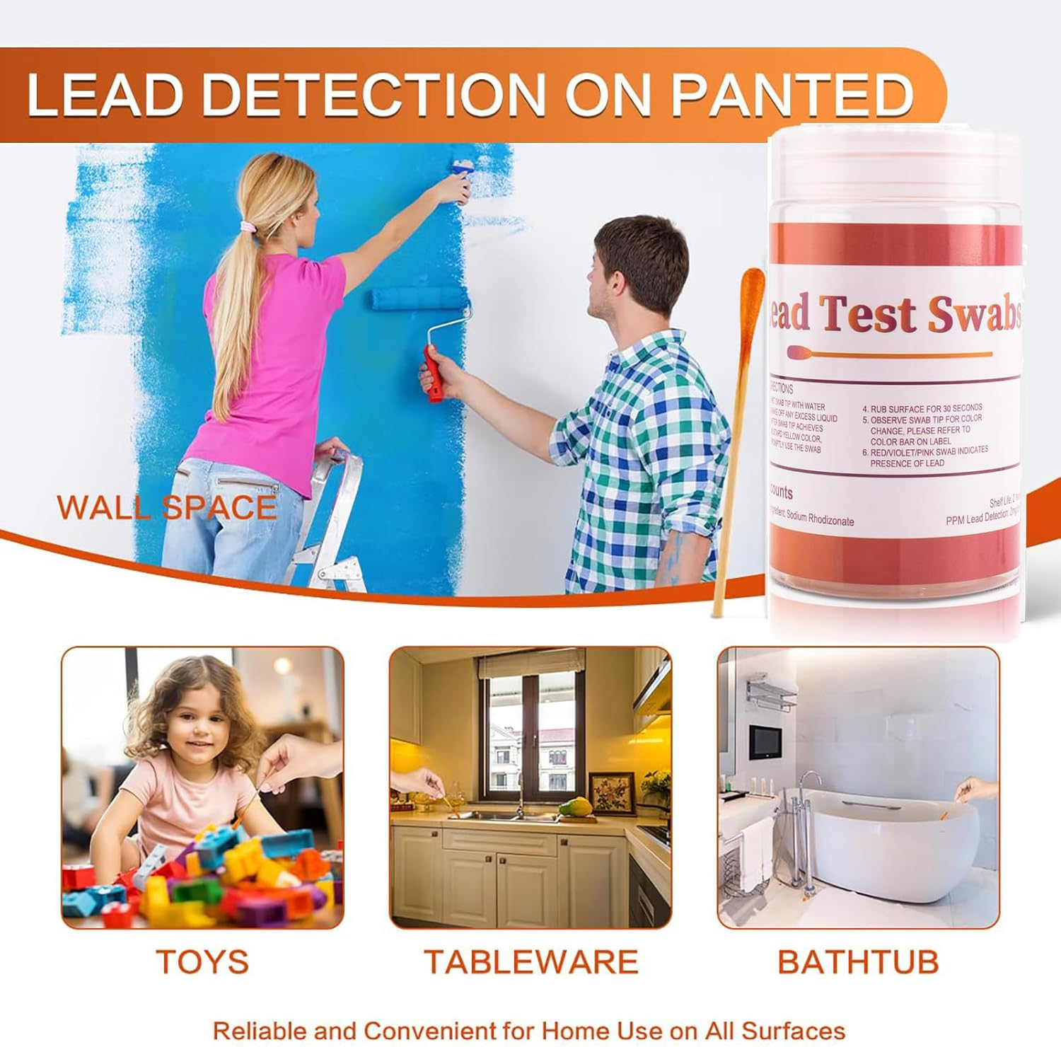 Lead Test Kit Swabs for All Surfaces - Quick and Accurate Results- 30Pcs image number 5