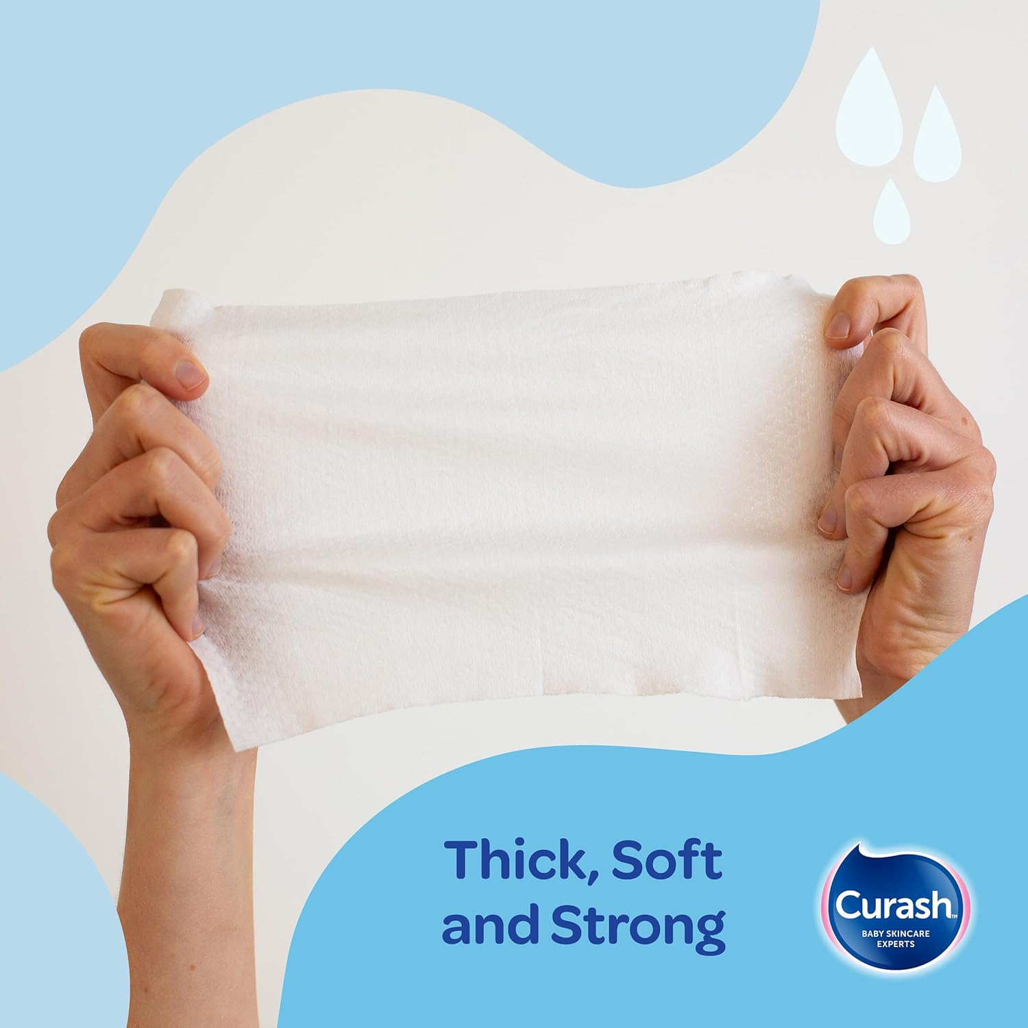 Curash Simply Water Baby Wipes, 6X80 Pack, Thick and Soft Texture, 99% Water with No Soap, Alcohol or Parabens, Suitable for Newborns, Everyday Cleansing and Nappy Changes, 480 Wipes image number 3