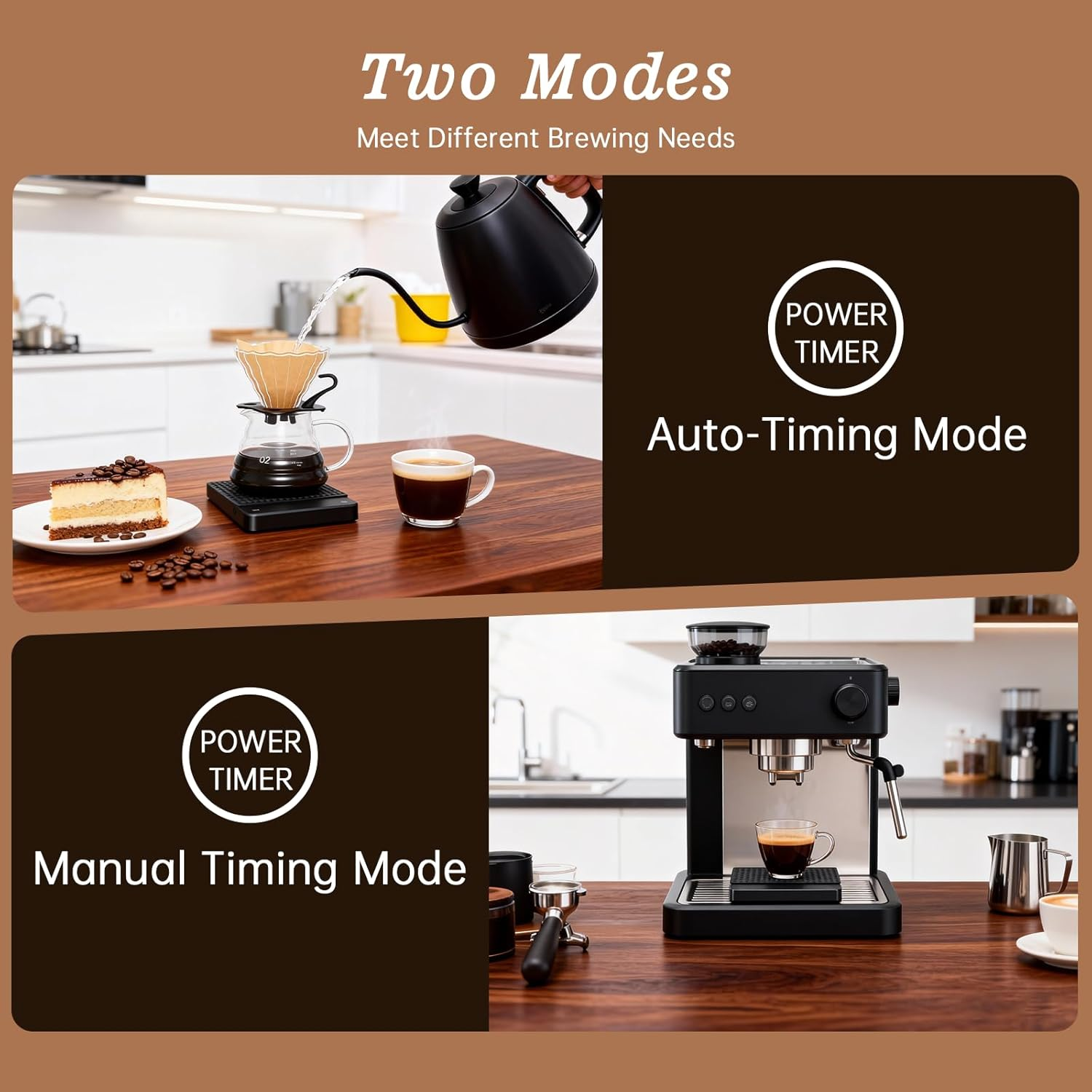 Joywoof Coffee Scale with Timer, 3Kg/0.1G Drip Espresso Scale with Auto Tare High Precision Kitchen Scale, Rechargeable Kitchen Food Scale with Digital LED Display Black image number 3