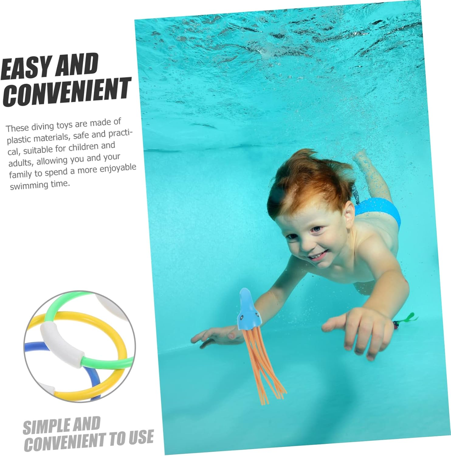 Swimming Pool Toys Kids 15 Piece Set Dive Diving Training Toys for Water Play image number 2