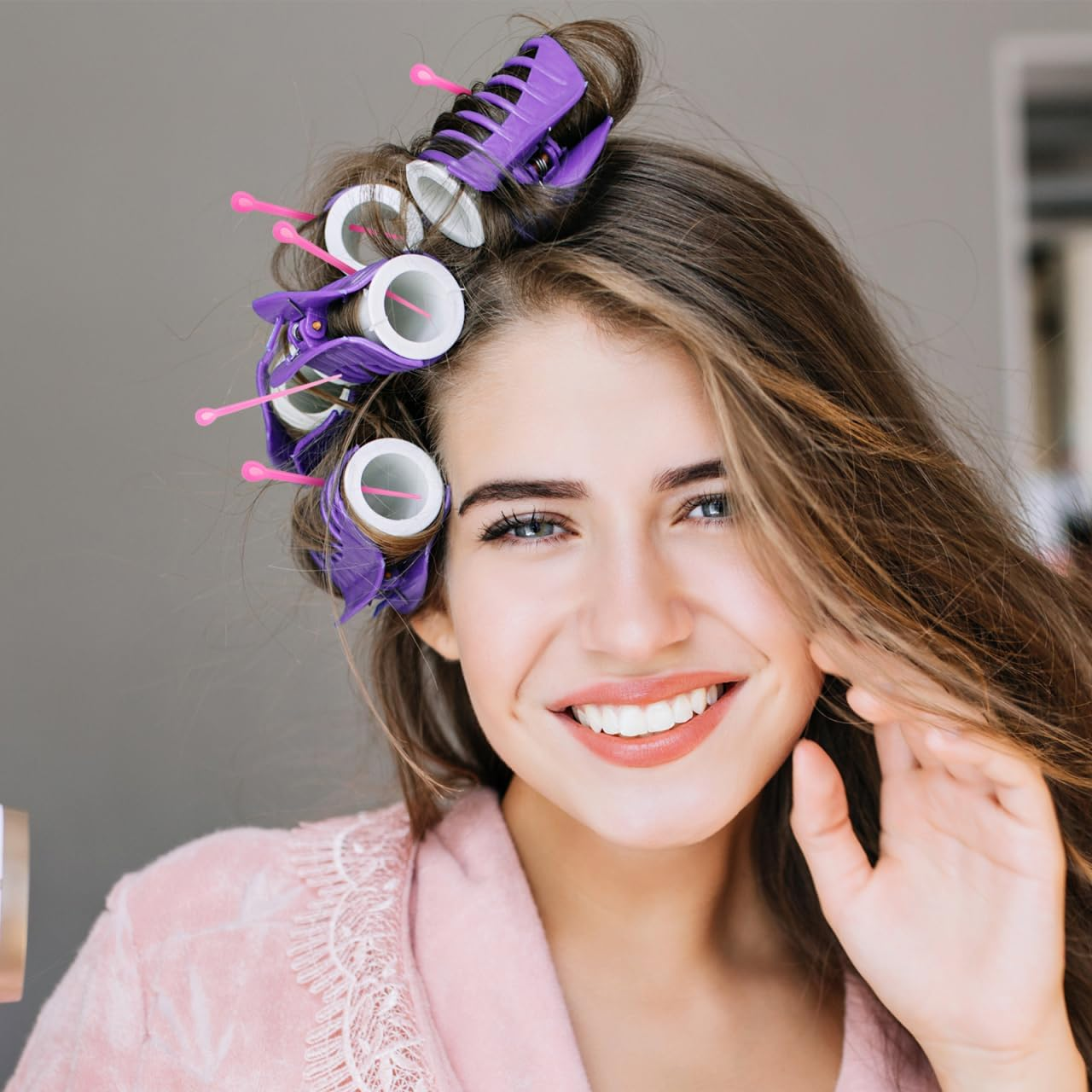 VICASKY Pack of 180 Curlers, Spiral Curls, Accessories, Needles, Perm Needles, Reusable Hair Styling, Plastic, Secure Attachment, DIY Curls, Perm, Random Colour, 7.5 Inches image number 2