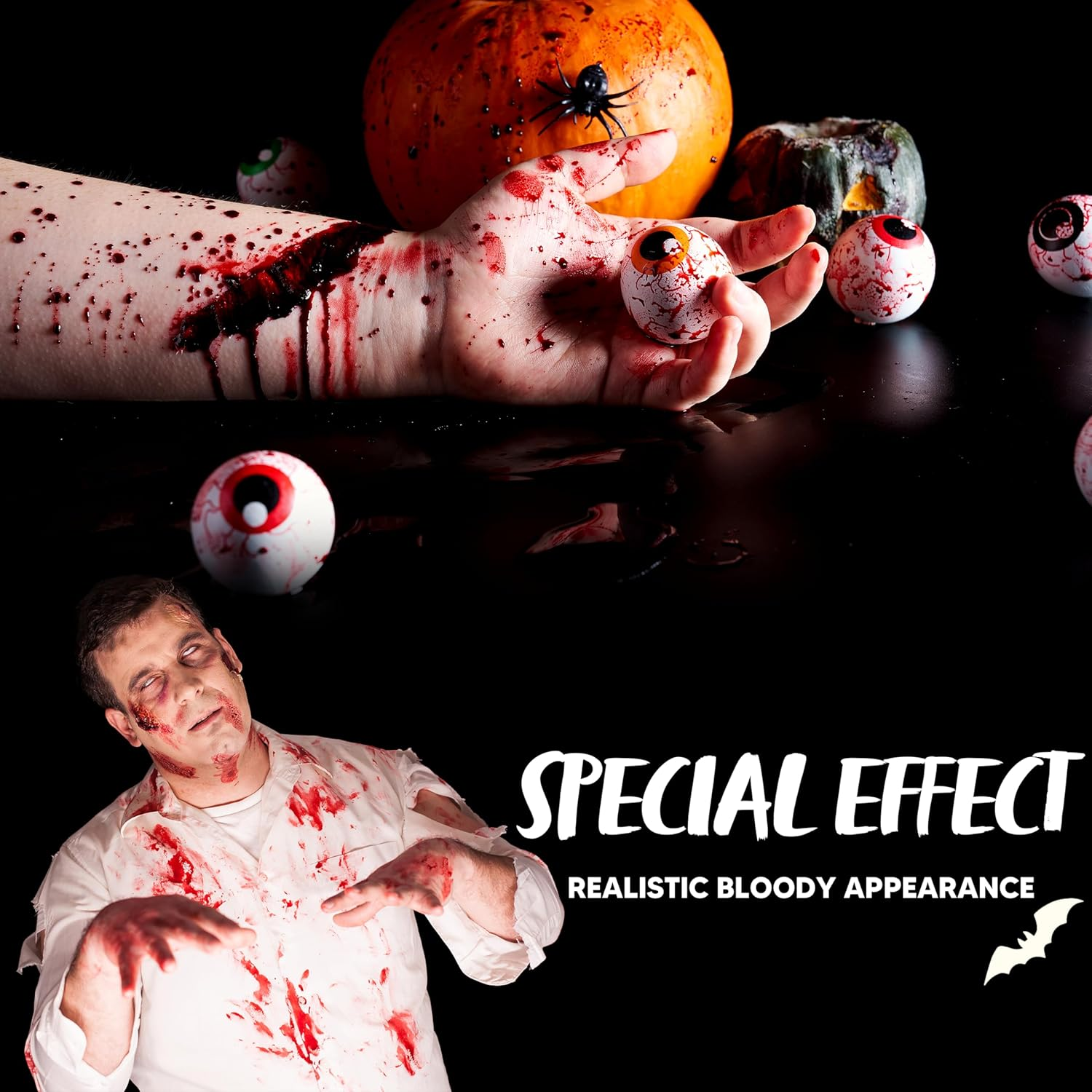 Spooktacular Creations 32 Oz Fake Halloween Vampire Blood Bottle for Halloween Costume, Zombie, Vampire and Monster Makeup & Dress Up image number 1