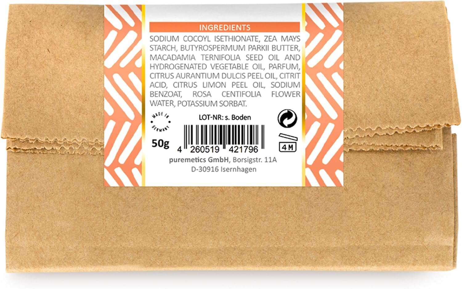 Puremetics Zero Waste Shampoo Powder "Macadamia Orange" (50 G = 200 Ml) for Oily Hair and Sensitive Scalp, Vegan and Plastic-Free image number 3
