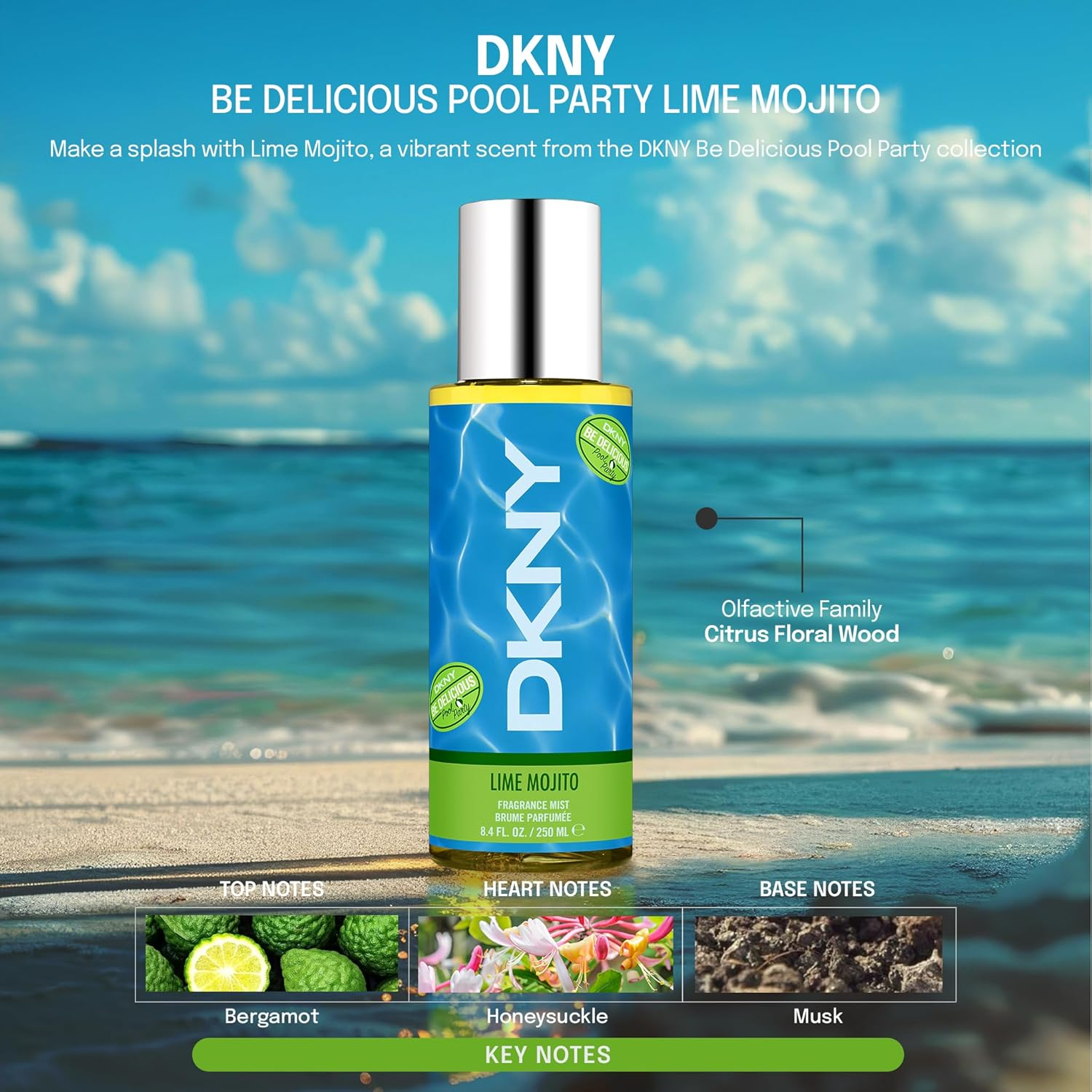 Be Delicious Pool Party Lime Mojito by Donna Karan for Women - 8.4 Oz Fragrance Mist image number 2