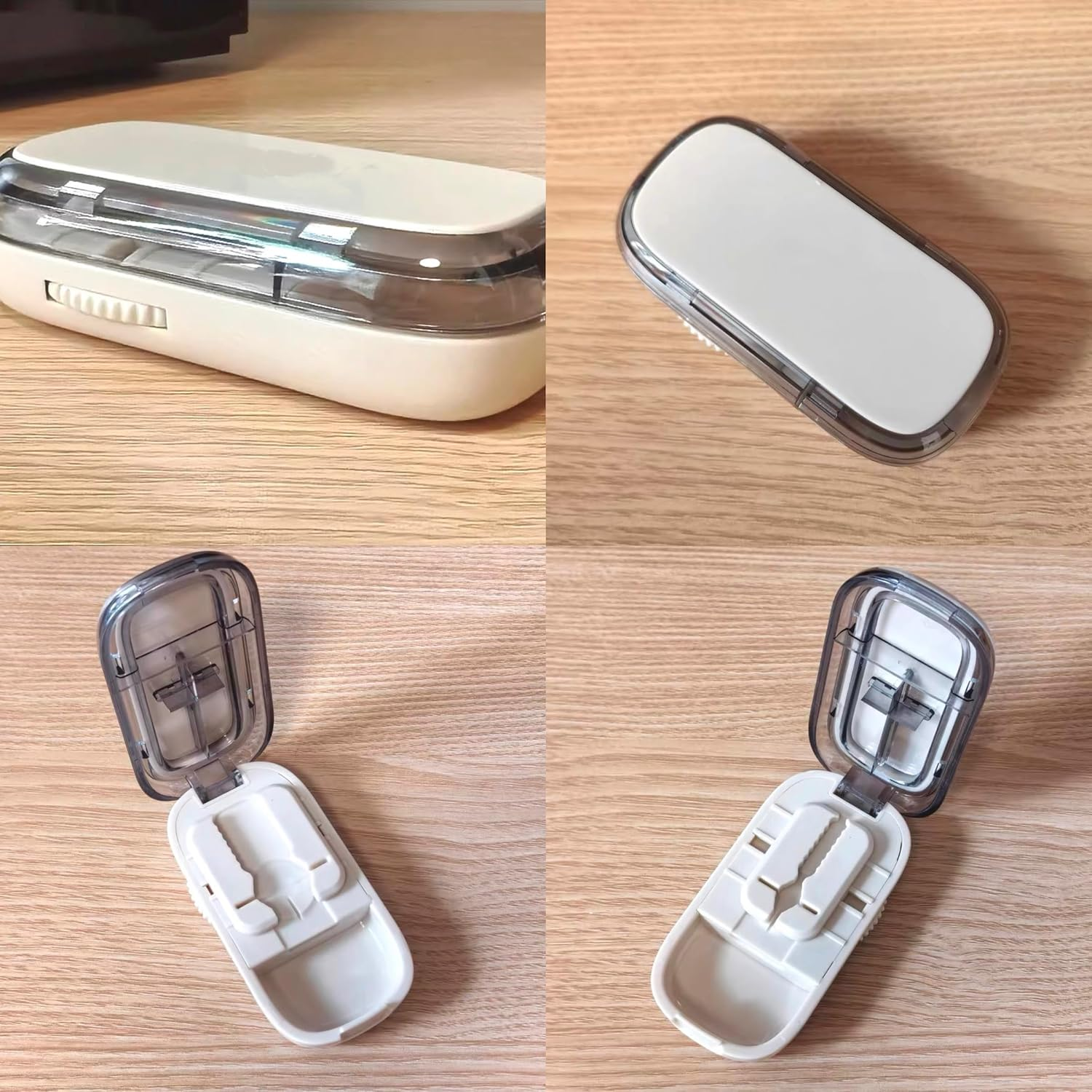 Echu Pill Cutter, Echu Pill Splitter, Adjustable 1/2 1/4 Splitter for Large, Small and Tiny, with Improved Sharp Blade, Professional Portable Pills Cutter for Small and Tiny Pills(Black) image number 1