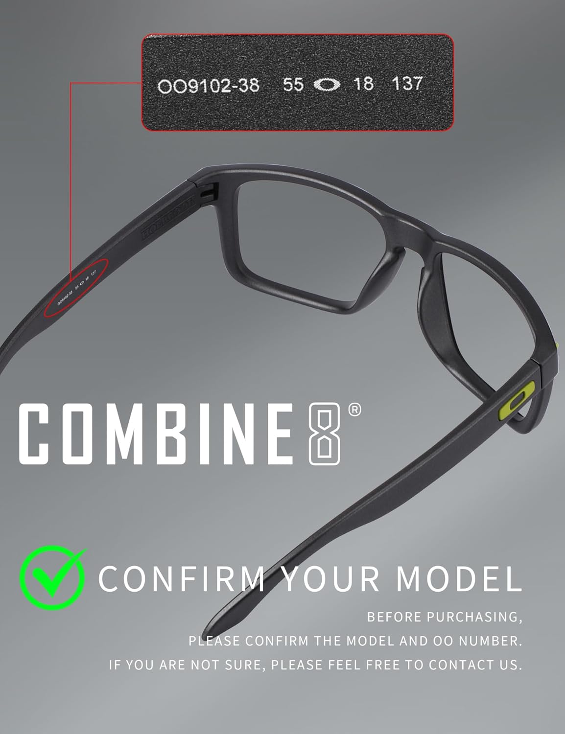 Combine8 Ploarized Replacement Lenses for Oakley Turbine Rotor OO9307 Sunglasses