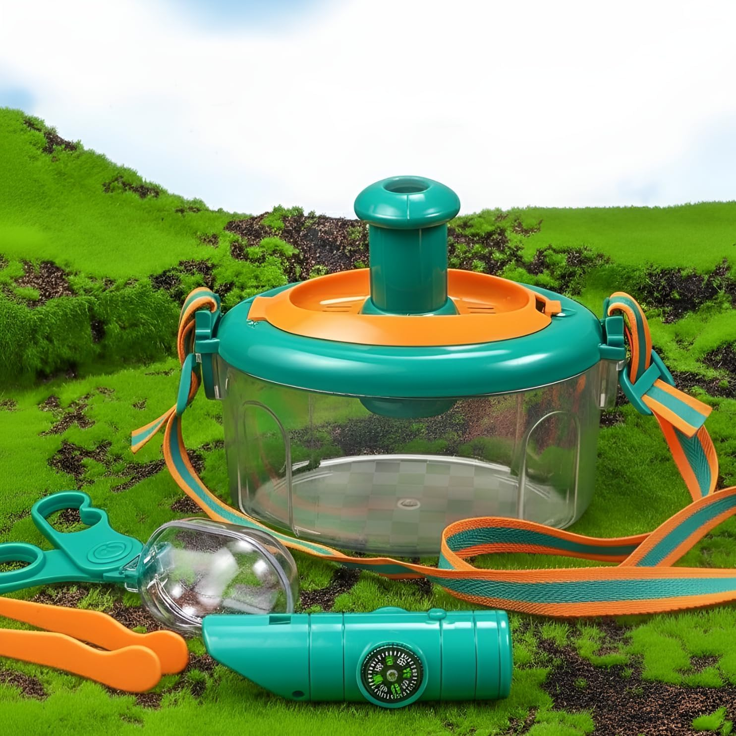 Why2Wise Bug Catcher Kit for Kids - Outdoor Explorer Kit with Insect Box, 2-In-1 Whistle and Compass, Magnifying Glass, Tweezers, Clamp, Insect Cards - Educational Toy 3+ Years Old Boys Girls image number 6