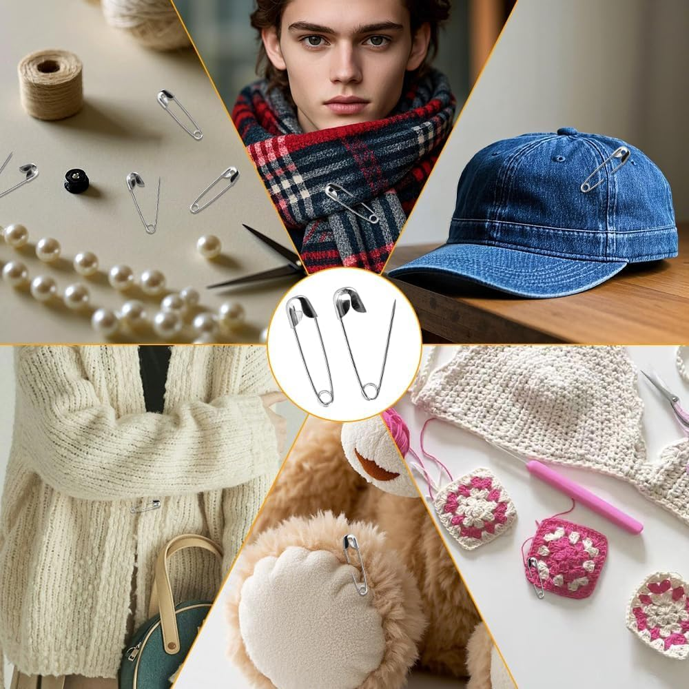 Small Safety Pins 500PCS 19Mm Safety Pin Clothes Pins, Silver, Classic Style, Ideal for Clothes, Crafting, Jewelry Making, Sewing, Kilt Pin image number 1