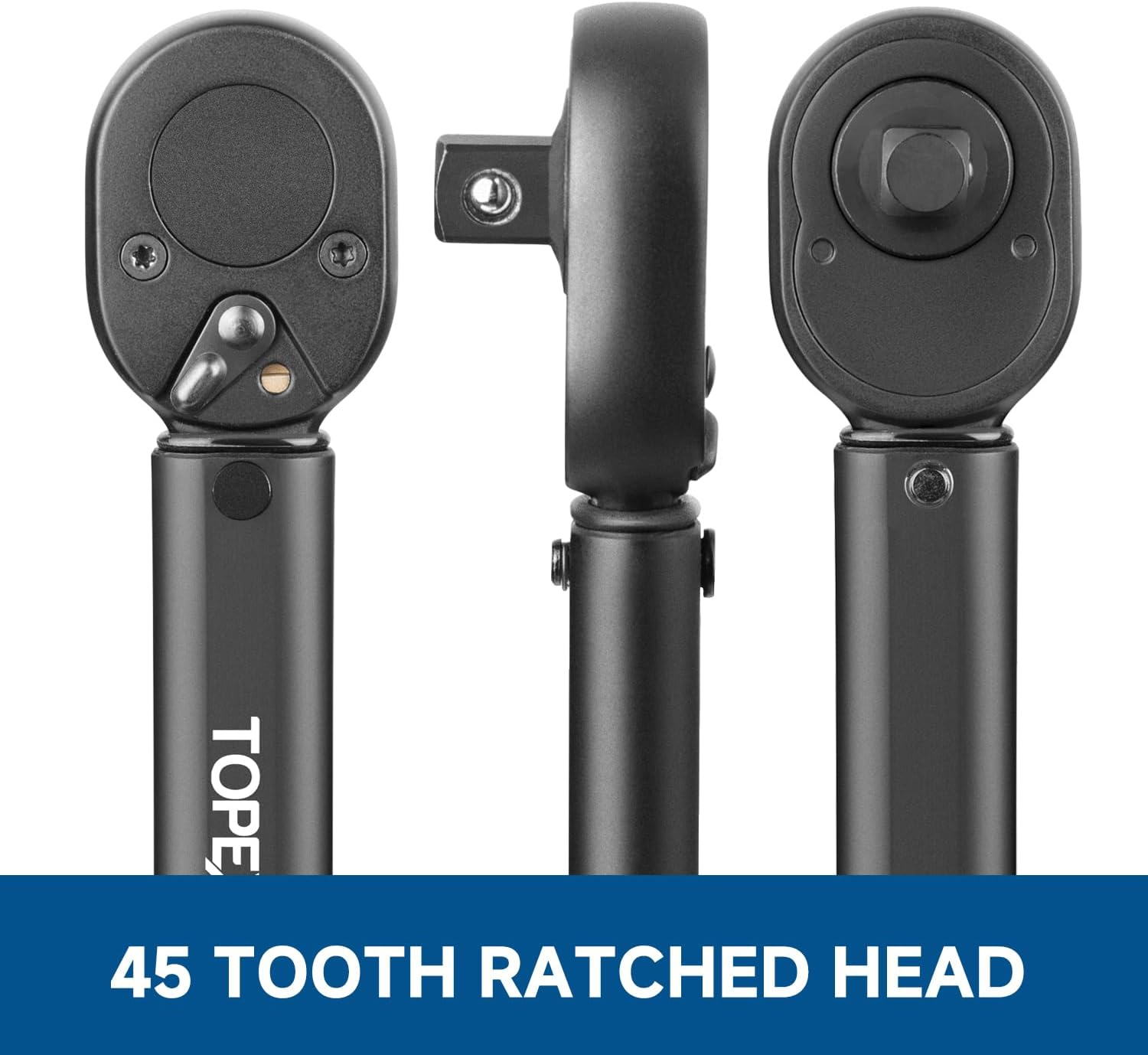 TOPEX 1/2" Drive Click Torque Wrench, 20-220 Nm / 14.7-162.2 Ft-Lb, Dual Scale, &plusmn;4% Accuracy, Reversible Ratchet, Durable Carbon Steel, Heavy Duty for Automotive & Mechanical Use