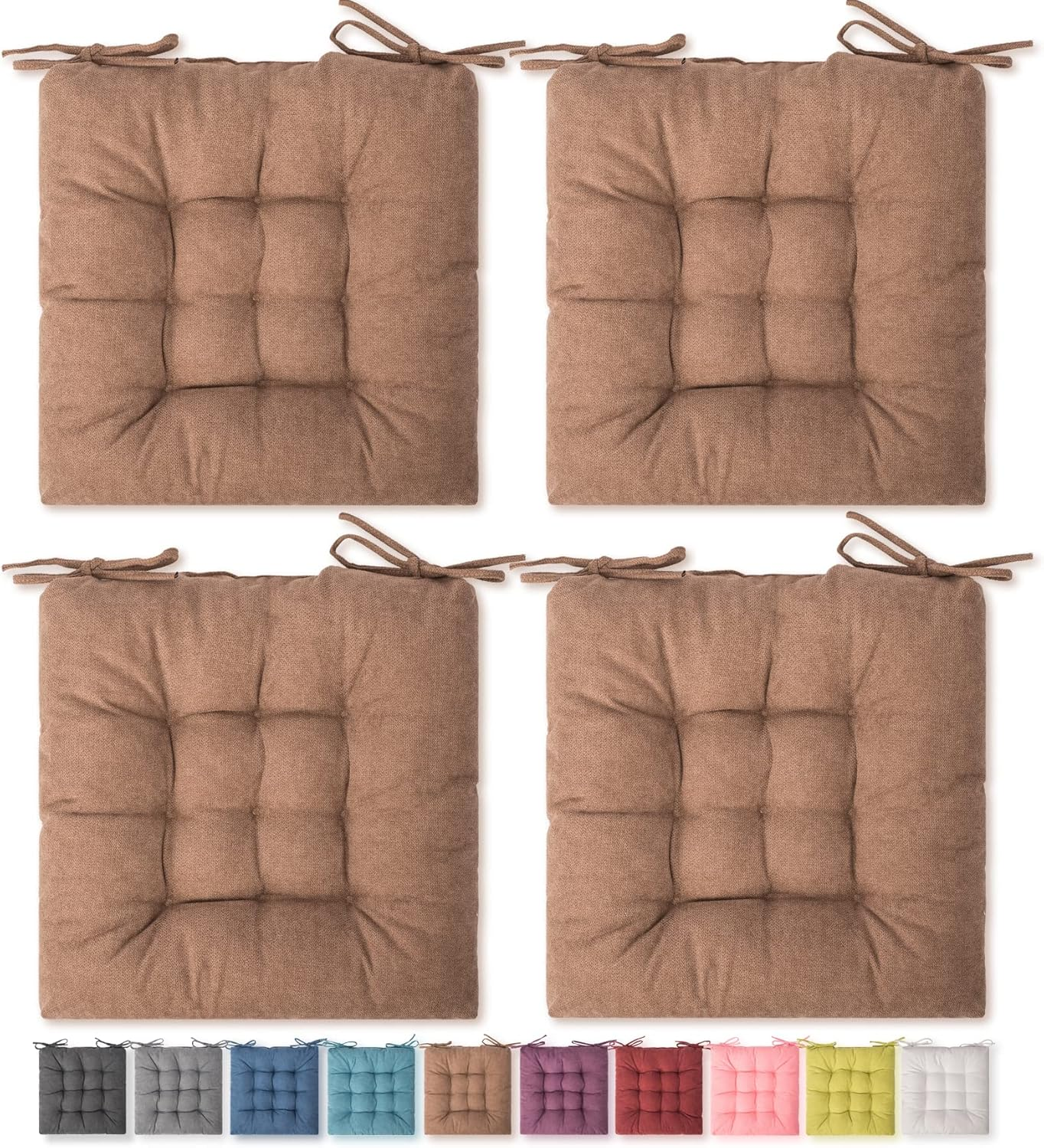 SQUARE MOON 4 Pack Seat Cushion, Chair Cushion, Comfort Chair Pads, Chair Mat for Indoor, Outdoor Dining Chair, Office Chair, Desk Chair