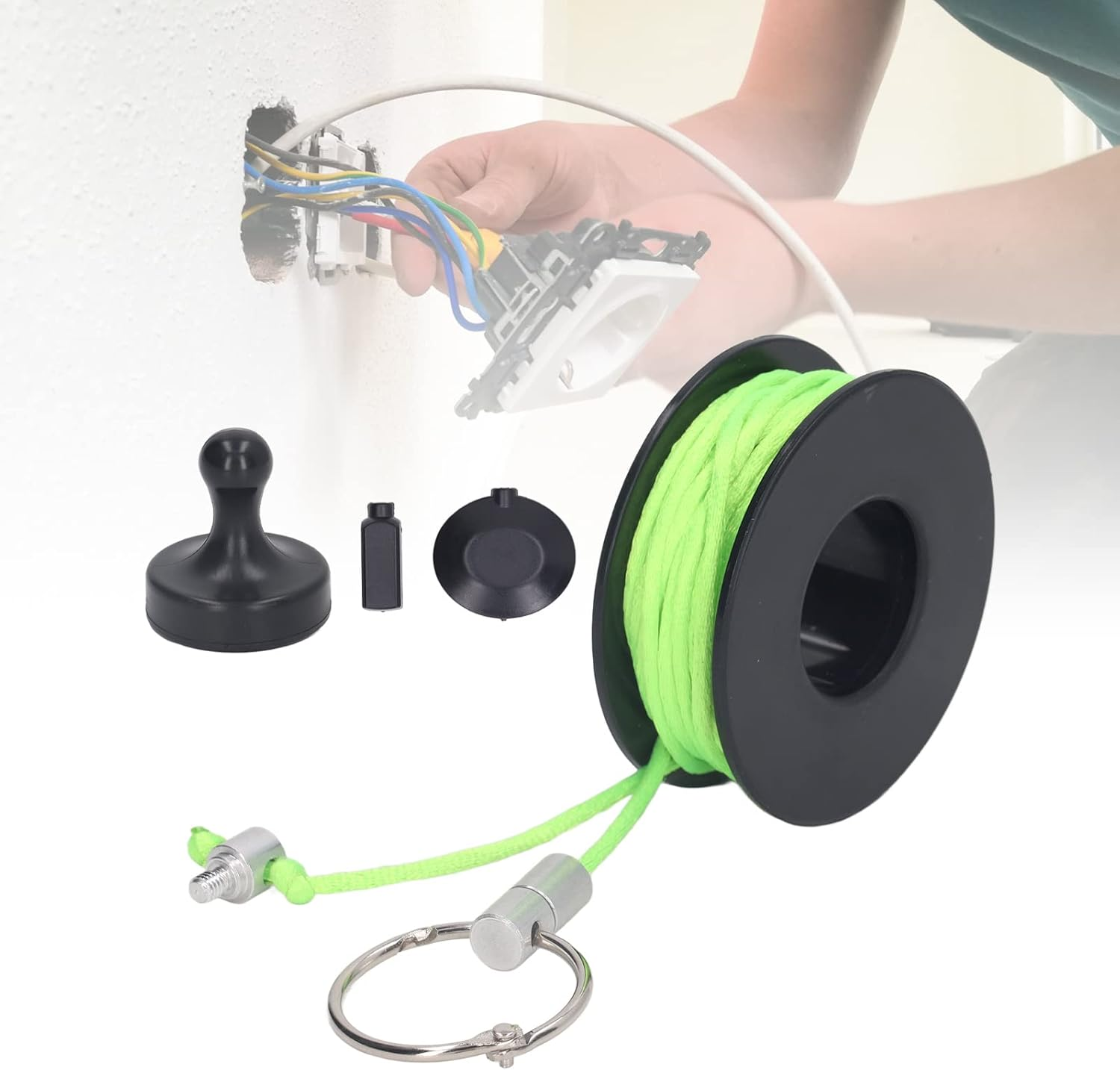 Grcfumo Magnetic Wire Puller, Nylon Wire Routing Magnet Tool Kit, Practical Wall Electrical Cable Navigation System for Running Wire image number 1