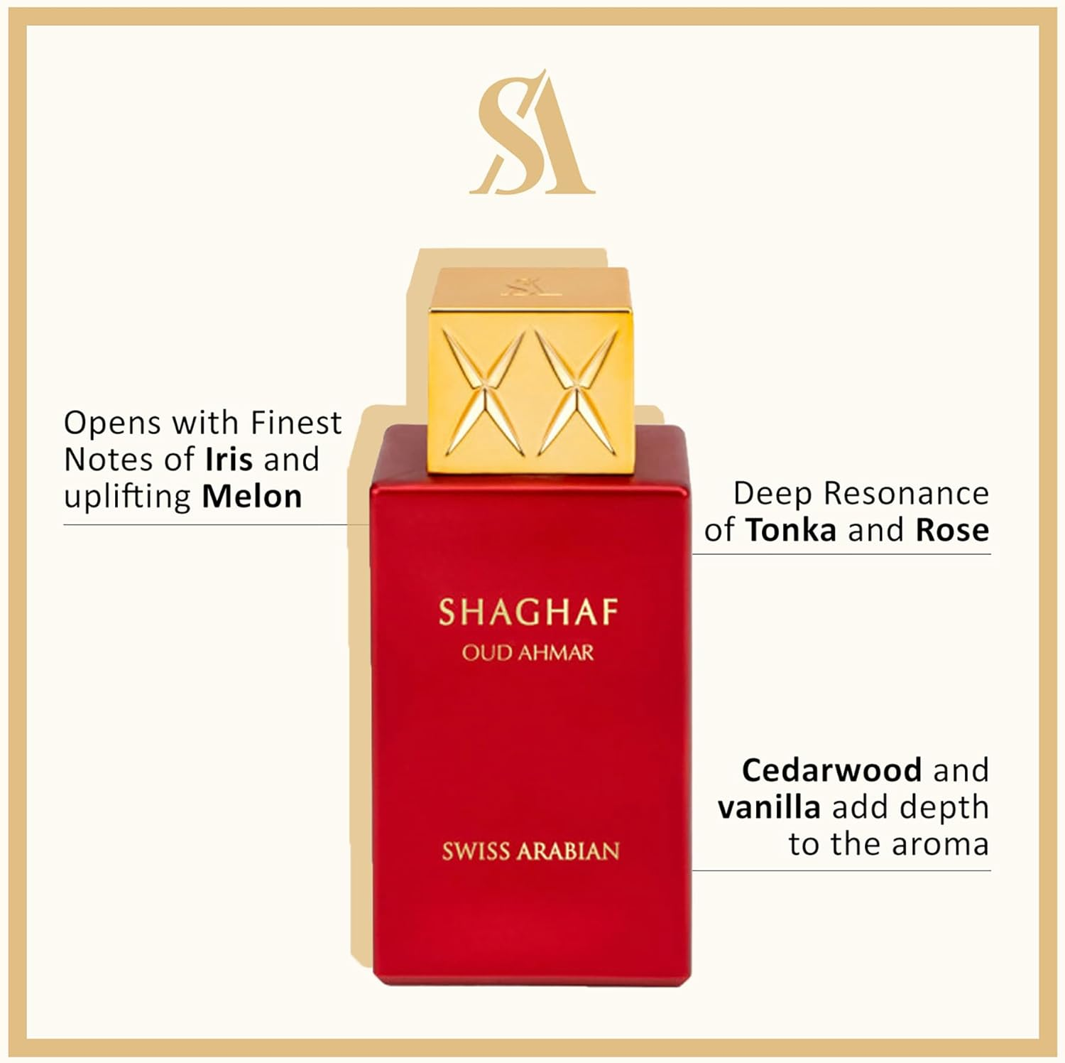 Swiss Arabian Shaghaf Oud Ahmar for Unisex 2.5 Oz EDP Spray (Limited Edition) image number 3