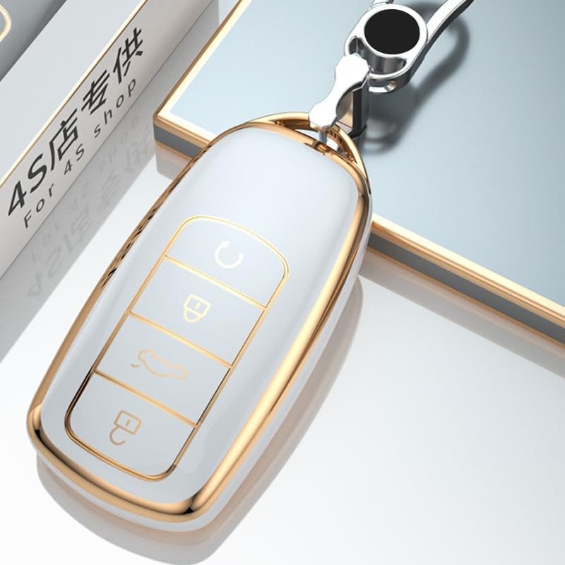 2 Pcs Car Smart Key Fob Case, Soft TPU Remote Key Fob Cover, Car Key Fob Protector Compatible with Chery Omoda 5 and Tiggo 8 Pro 8 plus (White) image number 1
