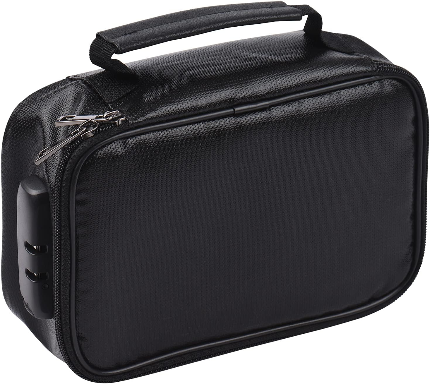 Domary Fireproof Bag, Fire & Water Resistant Money Pouch Multi-Layer Card, Zipper Closure & with Safe Lock for Home Office Travel Passport Certificates,For Office Workers and (With Lock 1) image number 1