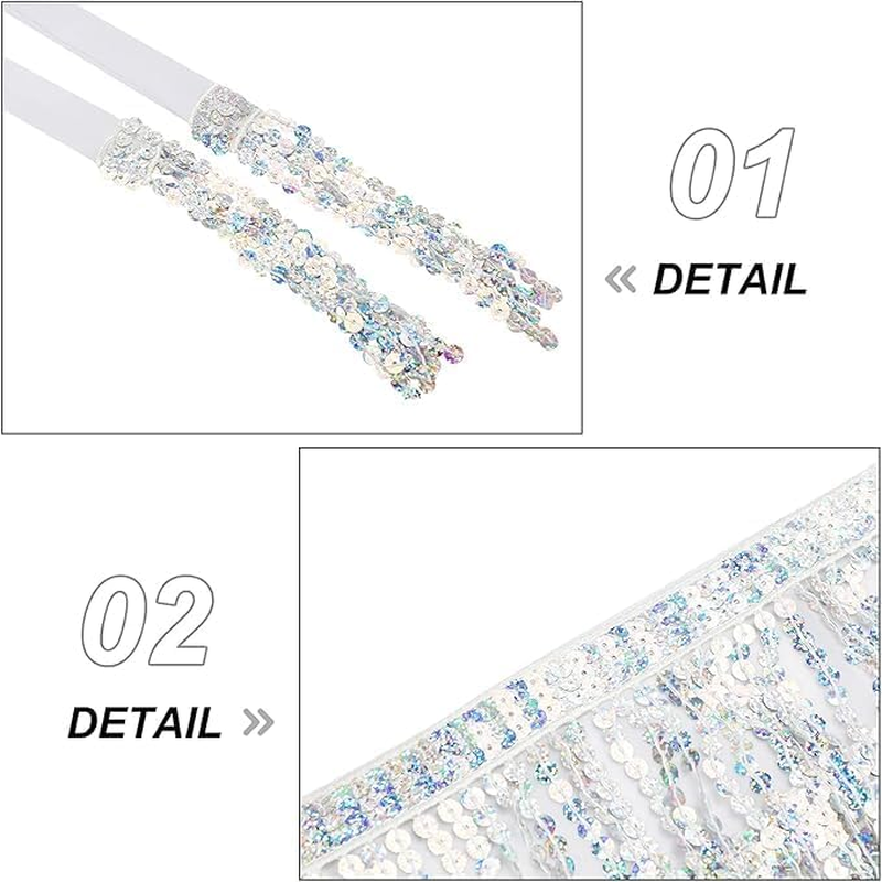 COHGUDA Women'S Sequins Tassel Skirt, Dance Performance Shorts Skirts for Celebrating Festival, Women'S Classic Sequin Tassel Skirts, Adjustable Fringe Skirt for Women, Belly Dance Skirts (Pink)