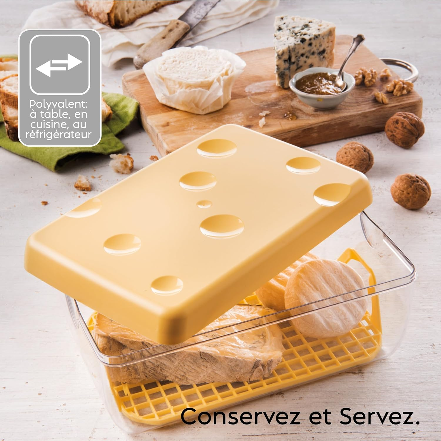 Snips 21395 Cheese Container, 3 Litres, 0% BPA Plastic, Made in Italy, Plastic, Transparent, 3 L