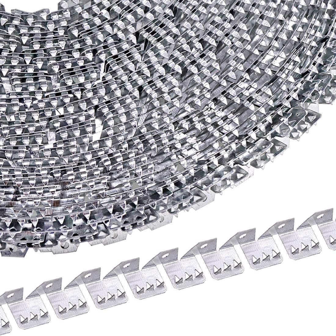 Swpeet 65 Feet Flexible Metal Tack Strip Three-Tooth Upholstery Curve Ease Grip for Furniture, Chairs, Sofa Finish Edges on Curved Arms, Wingback or Arched Portion of Chairs image number 2