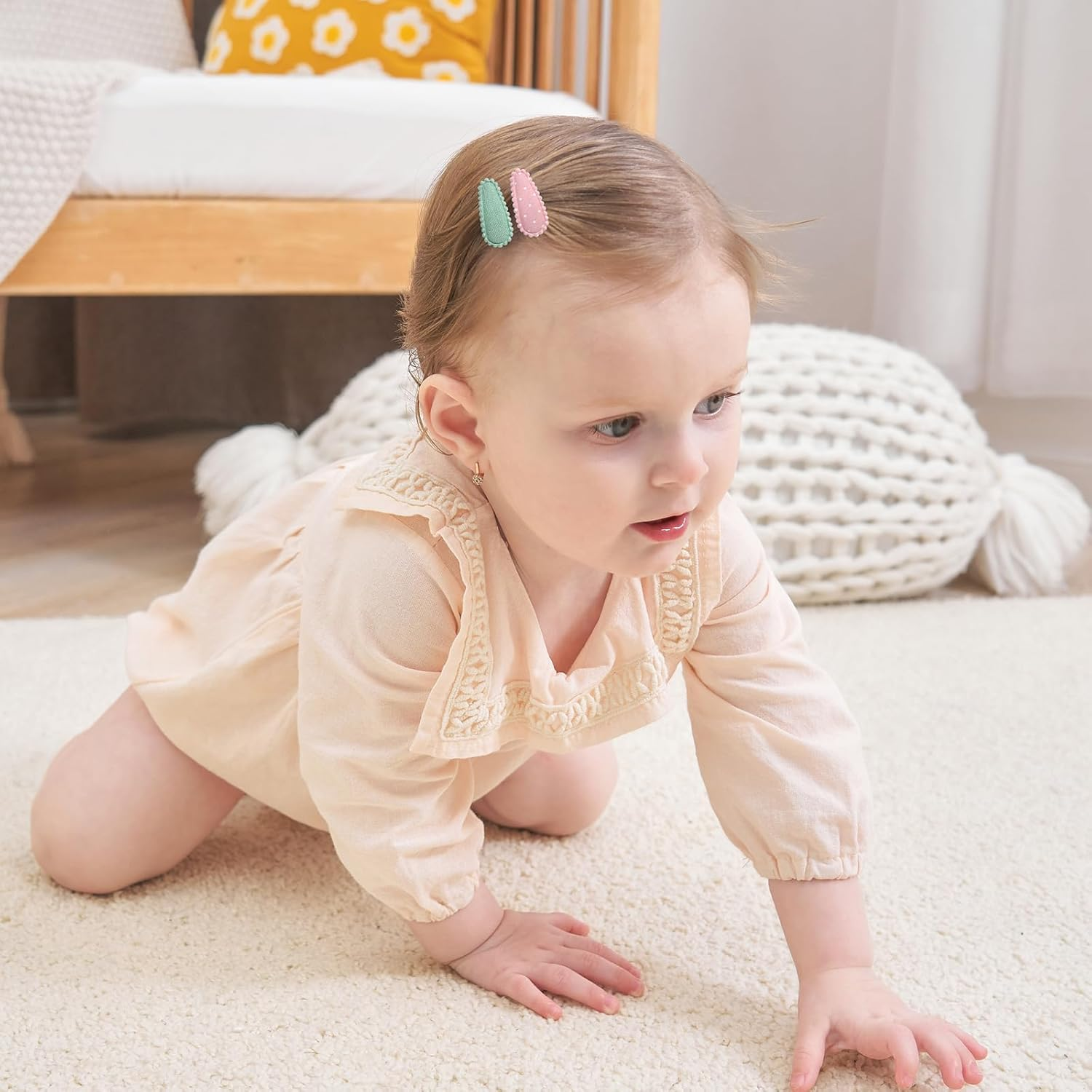 20 PCS Snap Toddler Hair Clips - Flower Patterns, Wrapped Mini Barrettes, Cute Hair Accessories for Girls and Infants image number 5