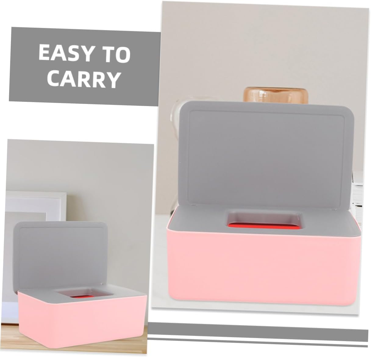 2Pcs Portable Wipe Dispenser Sealed Protection Stylish Wet Tissue Holder for Home and Travel Ample Storage for Wet Wipes Dust and Moisture-Sealed Design image number 6