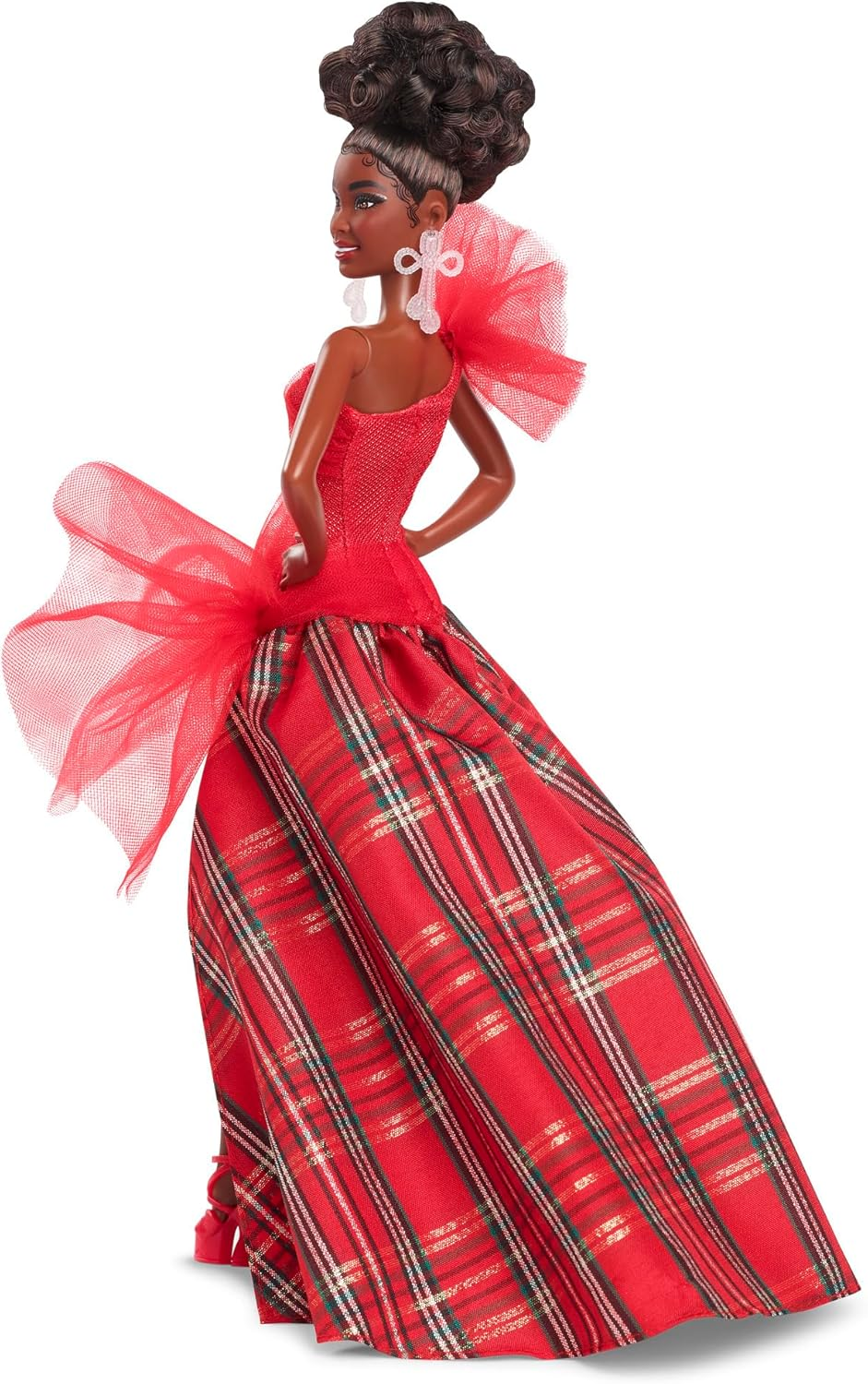 Barbie Signature Doll, 2024 Holiday Barbie Fashion Doll with Brown Hair Wearing Plaid Gown, Seasonal Collector Gift in Displayable Packaging image number 4