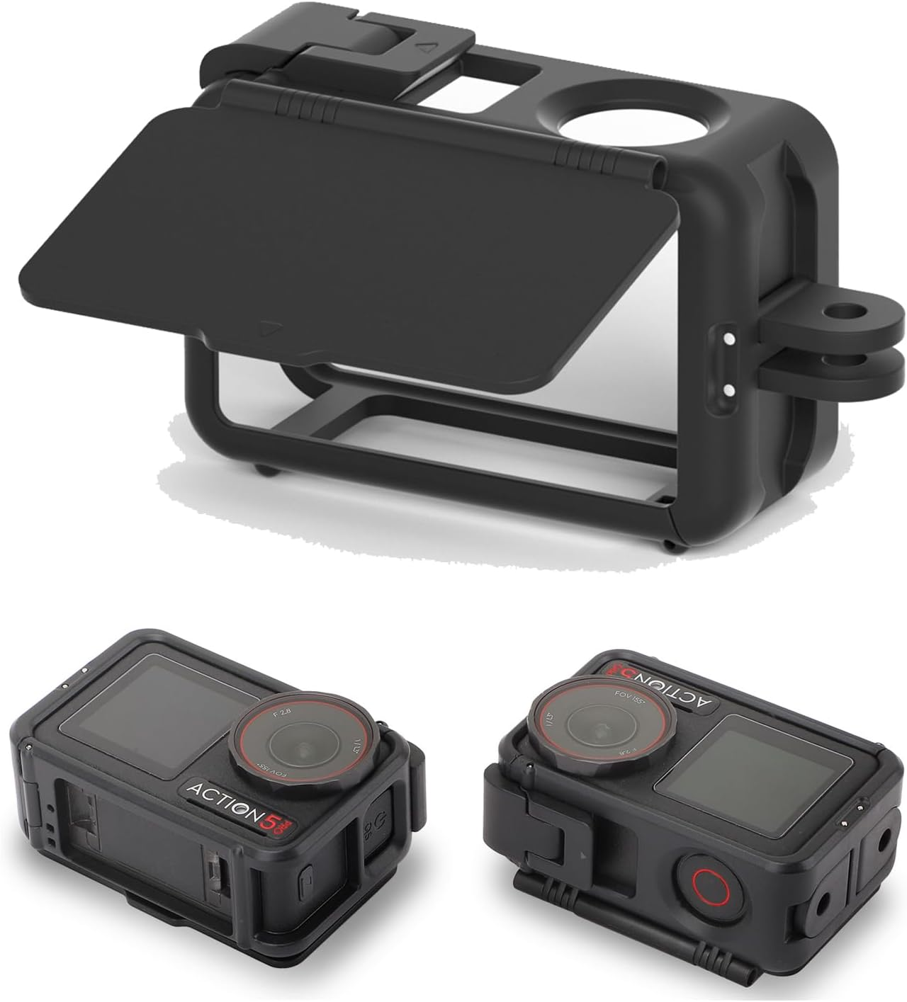 Fututech 2 in 1 Protective Frame for DJI Osmo Action 5 Pro/4/3 Sun Visor Protective Cover for Action Camera Accessories image number 3