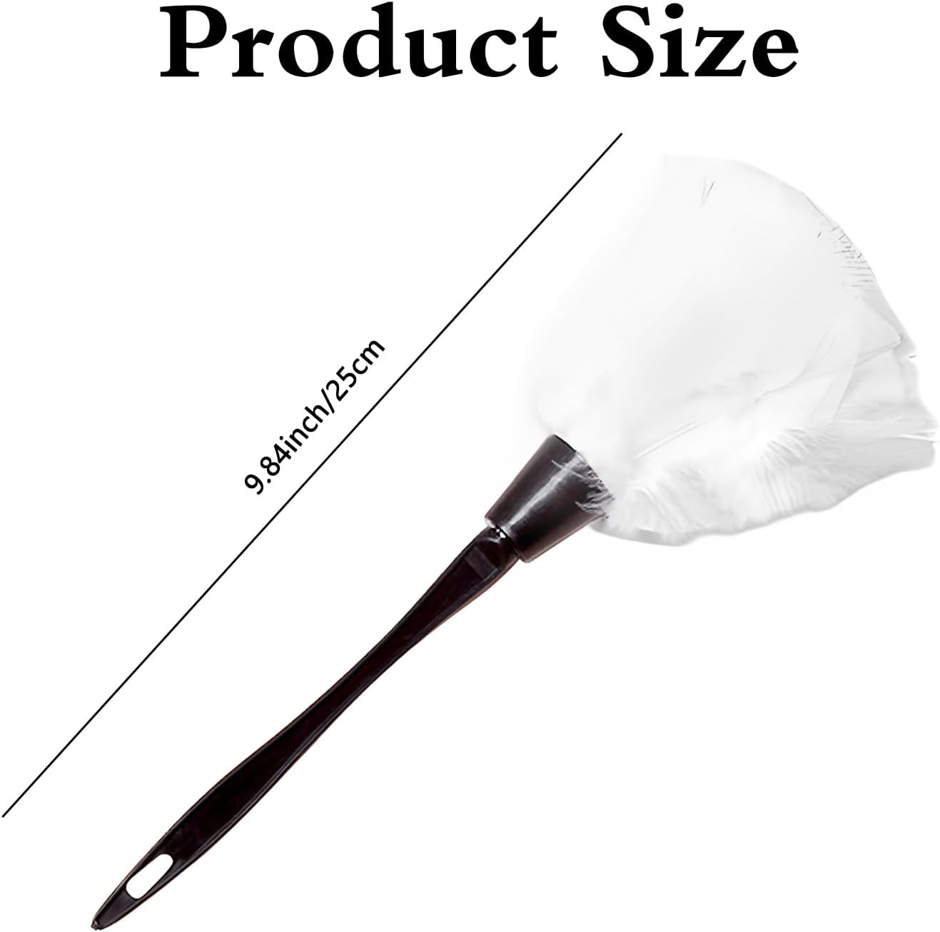 Feather Duster White, 25 CM Premium Genuine Feather Duster with Handle, Anti-Static Dusting Brush for Home,Car,Furniture & Screen Cleaning image number 6