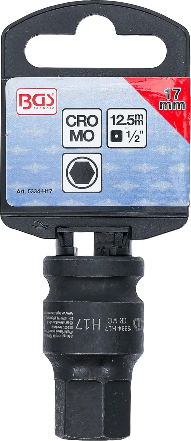 BGS 5334-H17 | Power Bit Insert | 12.5 Mm (1/2 Inch) | Hex Socket 17 Mm