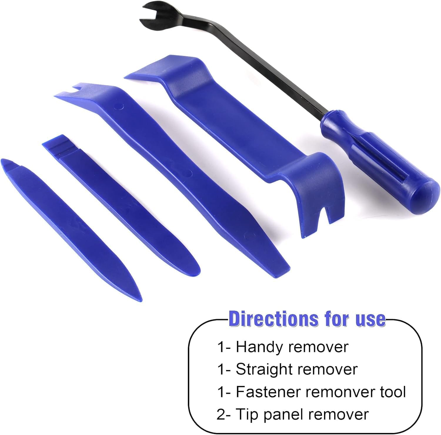 Mumoo Bear 5PCS Auto Trim Removal Tool Kit No-Scratch Pry Tool Kit for Car Door Clip Panel & Audio Dashboard Dismantle -Blue image number 3