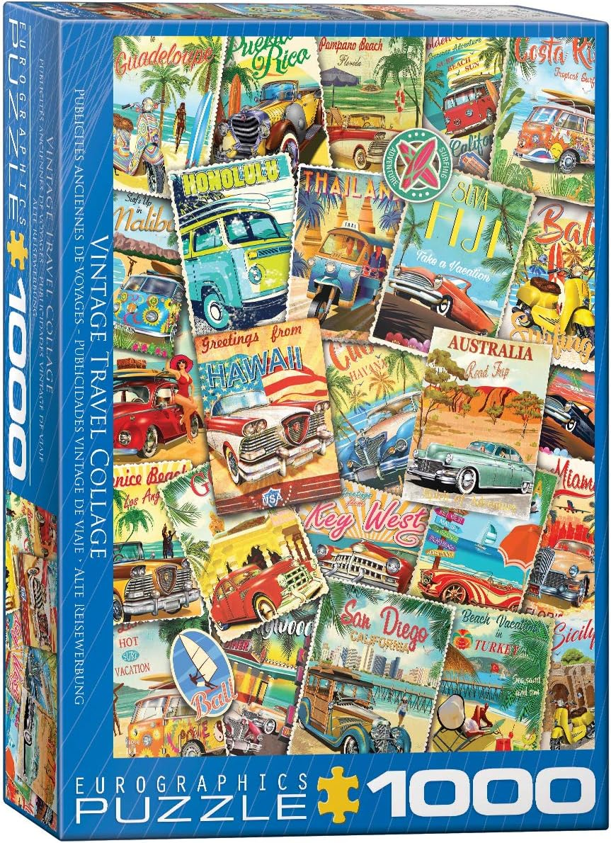 Eurographics Vintage Travel Collage Jigsaw Puzzle (1000 Pieces)