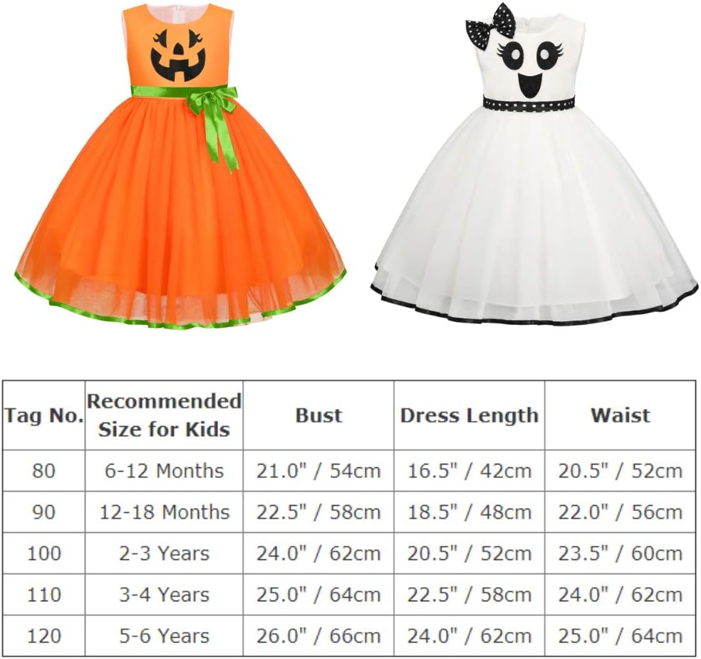 First Halloween Princess Dress up Costume for Newborn Toddler Baby Girls Tutu Cartoon Pumpkin Ghost Pageant Birthday Wedding Party Fancy Photo Prop Christmas Carnival Cosplay Clothes Infant Playwear image number 5