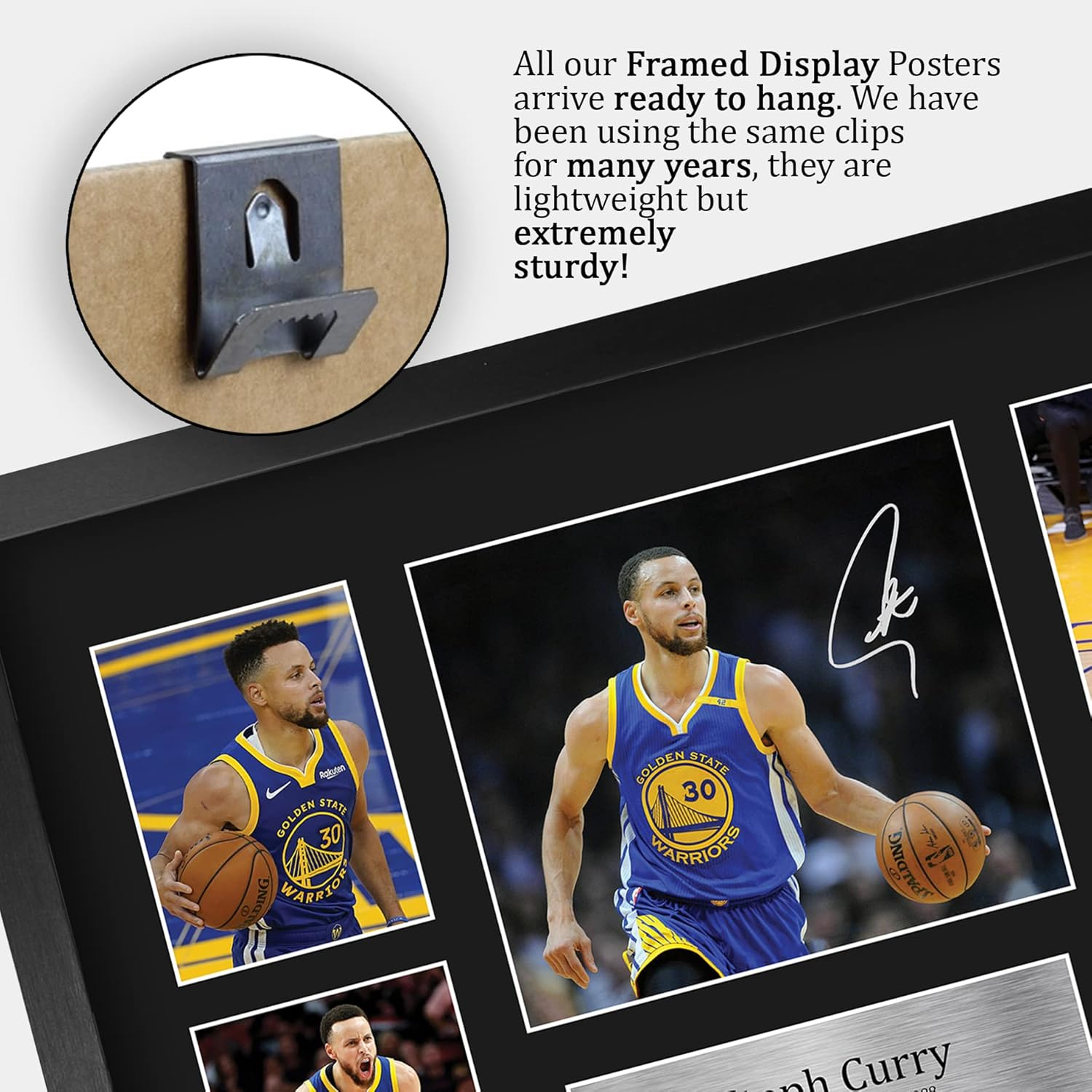 HWC Trading FR A3 Steph Curry Golden State Warriors Gifts Printed Signed Autograph Presentation Display for Basketball Memorabilia Fans - A3 Framed image number 4