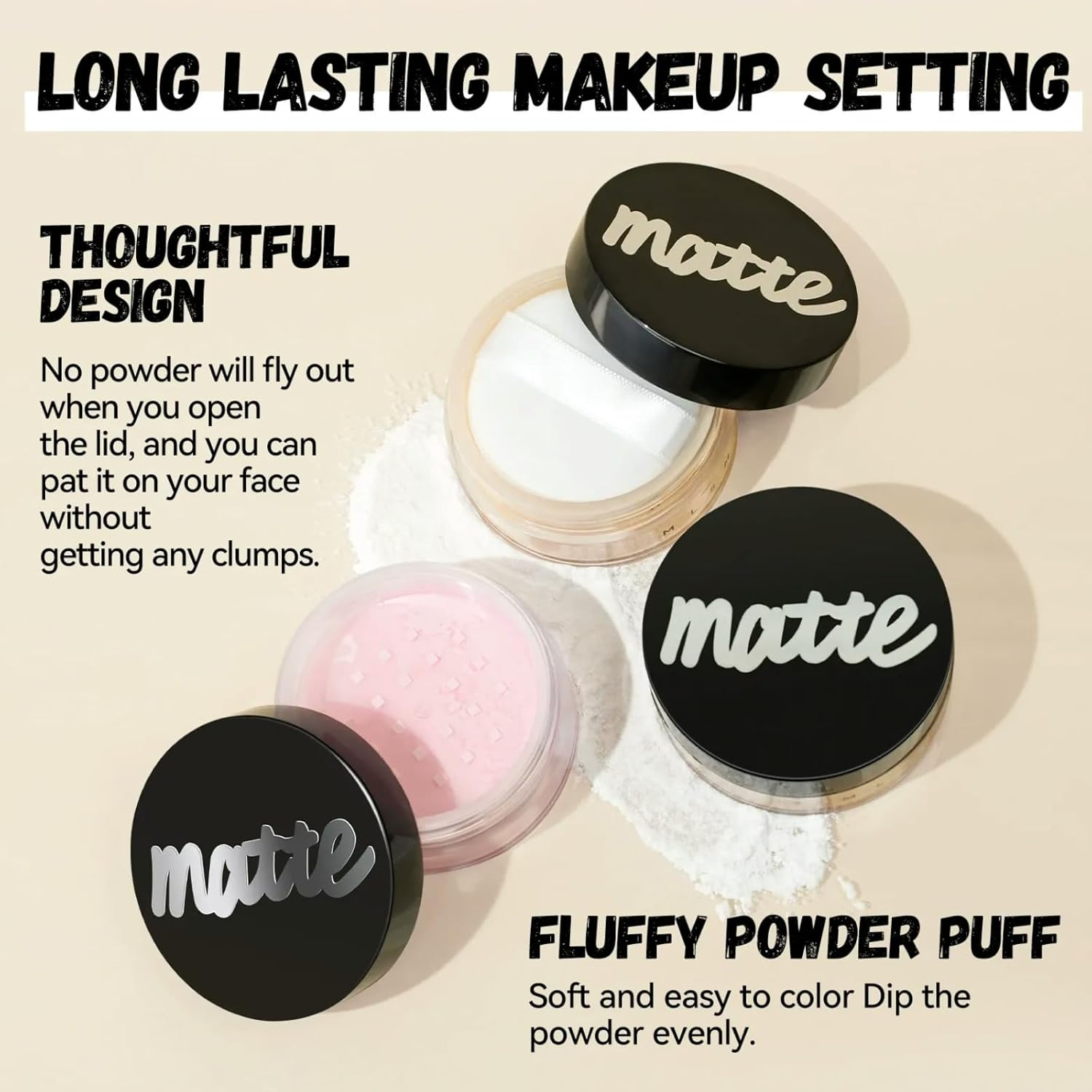 Loose Setting Powder, Lightweight & Mattifying, Long-Lasting Finish, 6G(Light Pink#02) image number 6