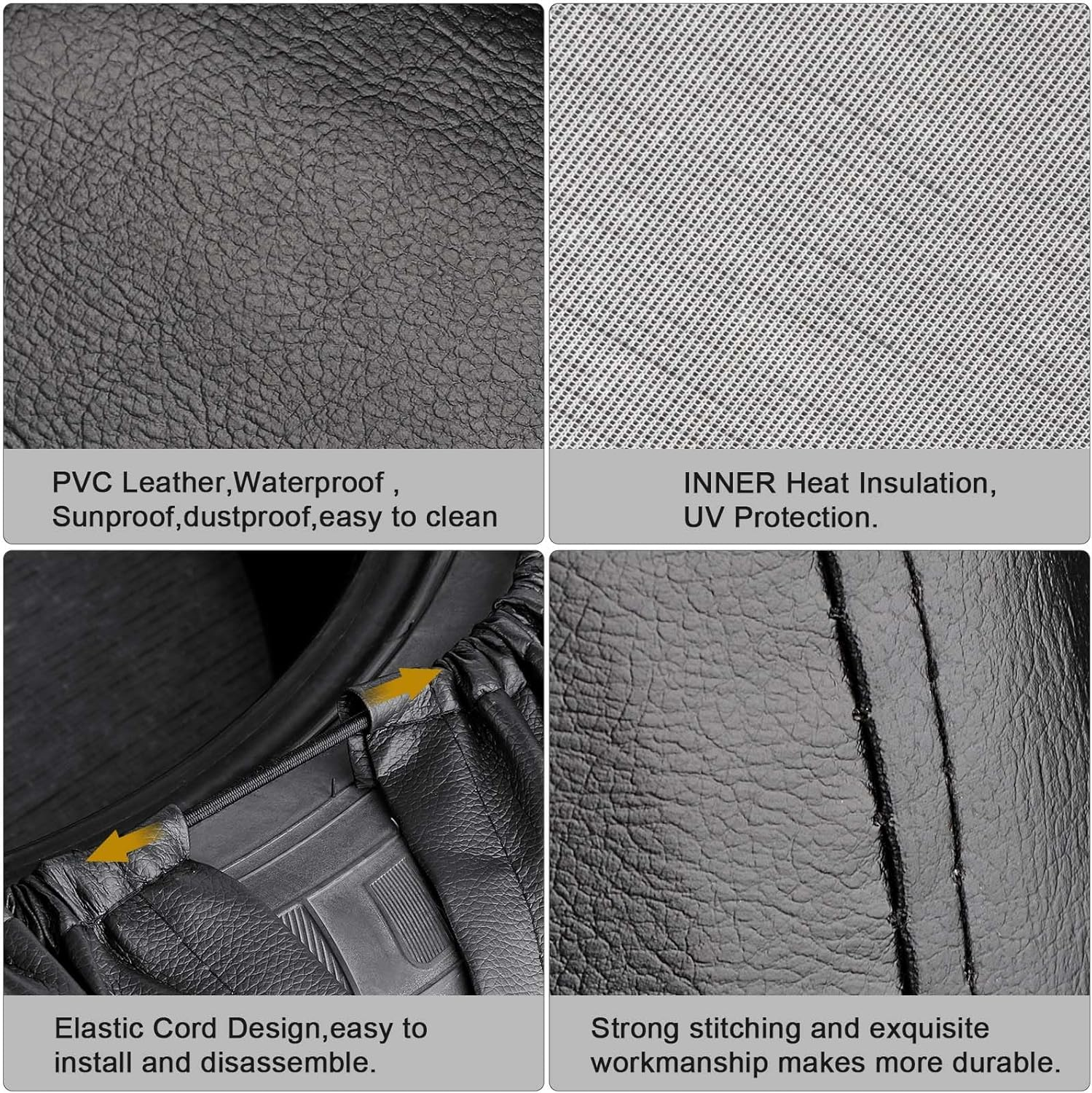 Spare Tire Cover for RV Trailer PVC Leather Spare Wheel Cover with Life Is Better for RV Trailer, Jeep, Truck, SUV 16" (Fit for Diameter 29.92-31.1Inch) image number 5