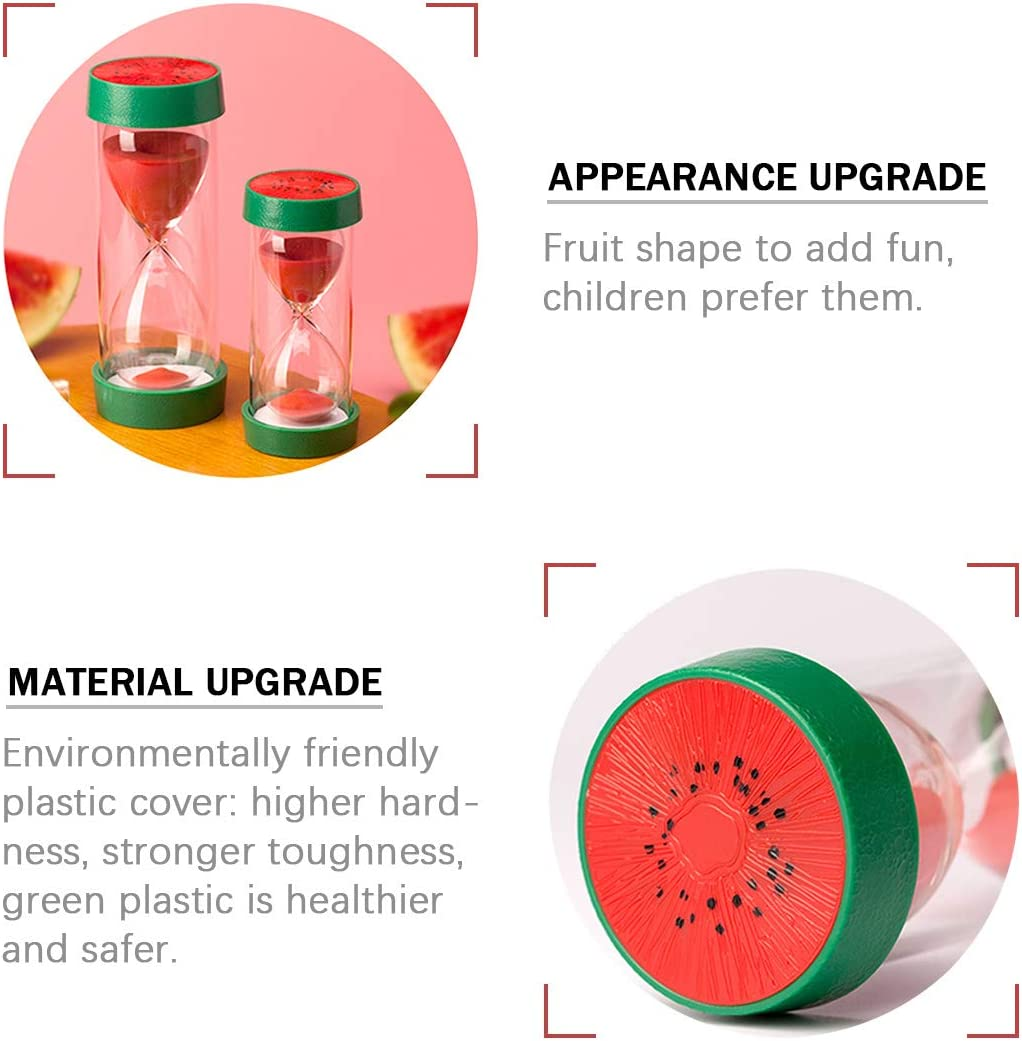 Glarks 4 Colors Fruit Style Hourglass Sand Timer Clock 5Mins / 10Mins / 15Mins / 30Mins Sandglass Timer for Kids, Classroom, Kitchen, Games, Brushing Timer, Home Office Decoration Timers image number 4