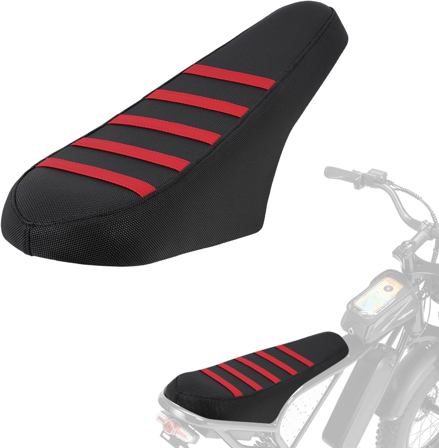 Non-Slip Seat Cover Compatible Fit for Ridstar Q20 Ebike E-Bike, Electric Bike Soft Seat Cover Red