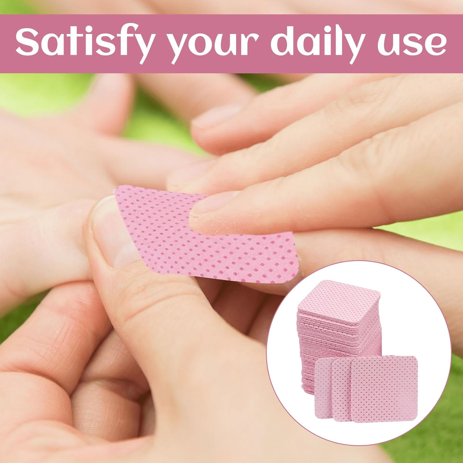 Nail Polish Remover Wipe, Lint Free Nail Wipes, Nail Supplies, 600 PCS Lint-Free Nail Wipes, Soft & Super Absorbent Cellulose Pads, Disposable Lint Free Nail Polish Remover Pads for Gel Polish Remover image number 1