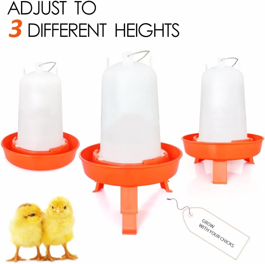 Chicken Waterer and Feeder Set - 1L Feeder, 1.5L Waterer, BPA Free Plastic - Baby Chick Supplies, Duck, Quail Feeder image number 1