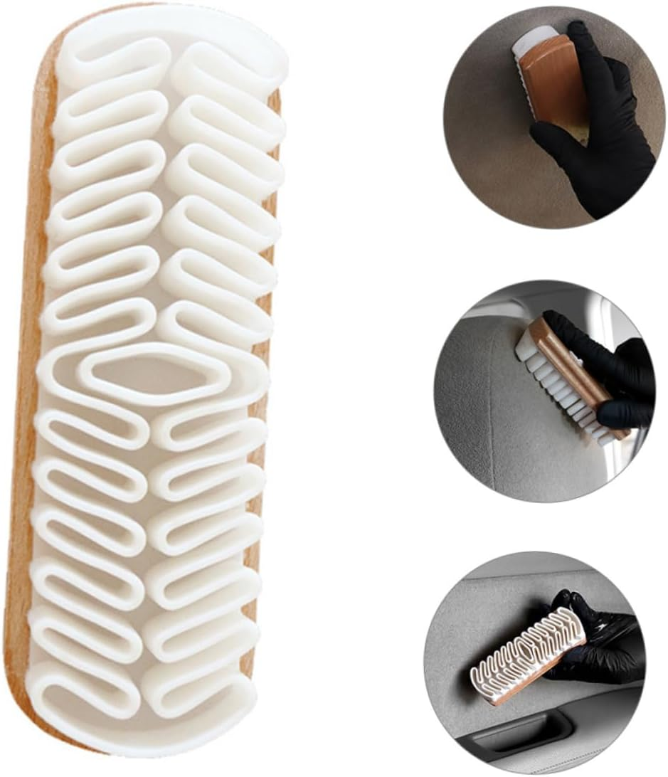 ANDRESLAD Suede Brush Car Seat Cleaning Brush for Interior Care, White Oil Suede Leather Cleaning Tool for Vehicle Upholstery, Suitable for Automotive Detailing image number 5